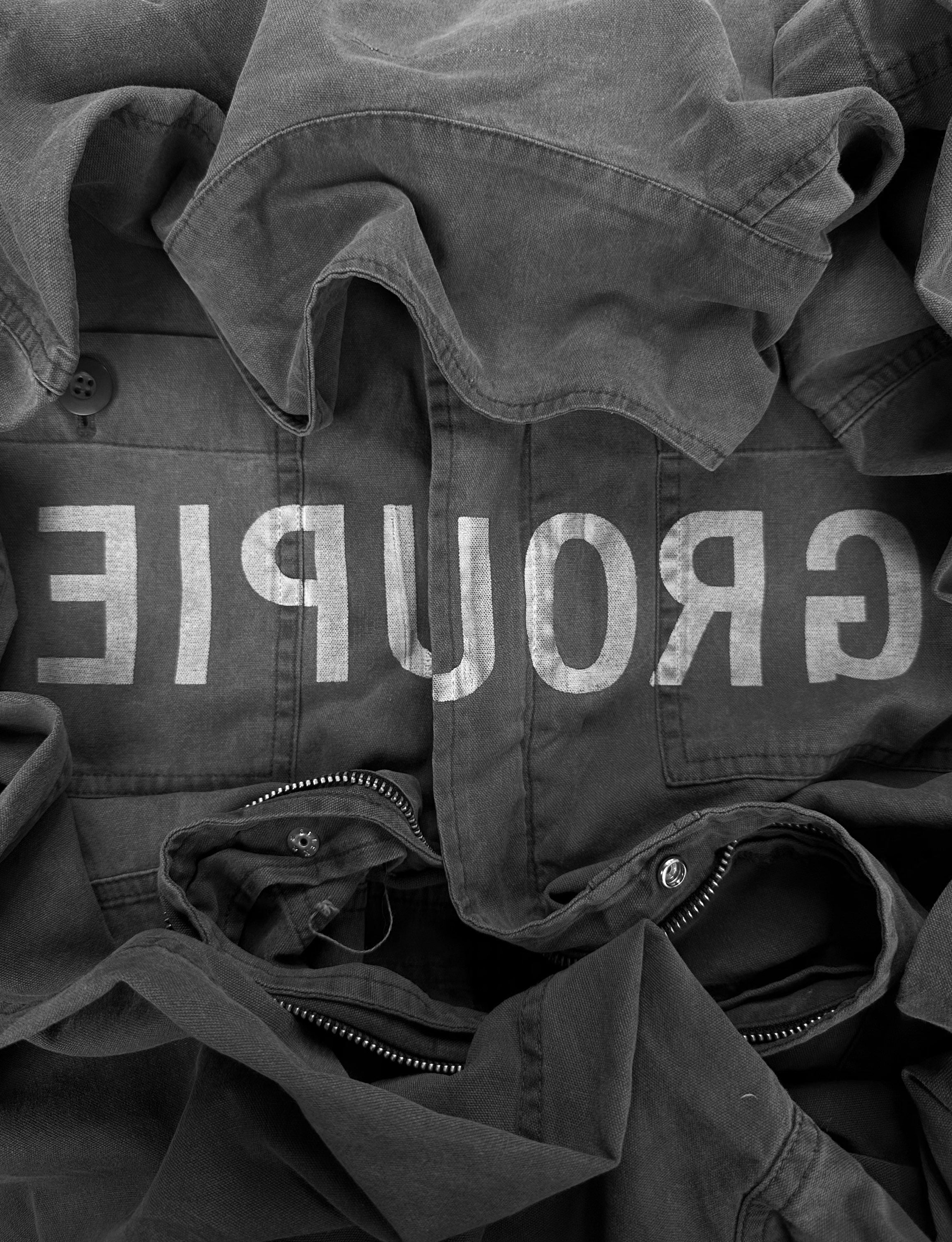 SS99 Undercover ‘GROUPIE’ Relief Stamped Slate Grey Jumpsuit