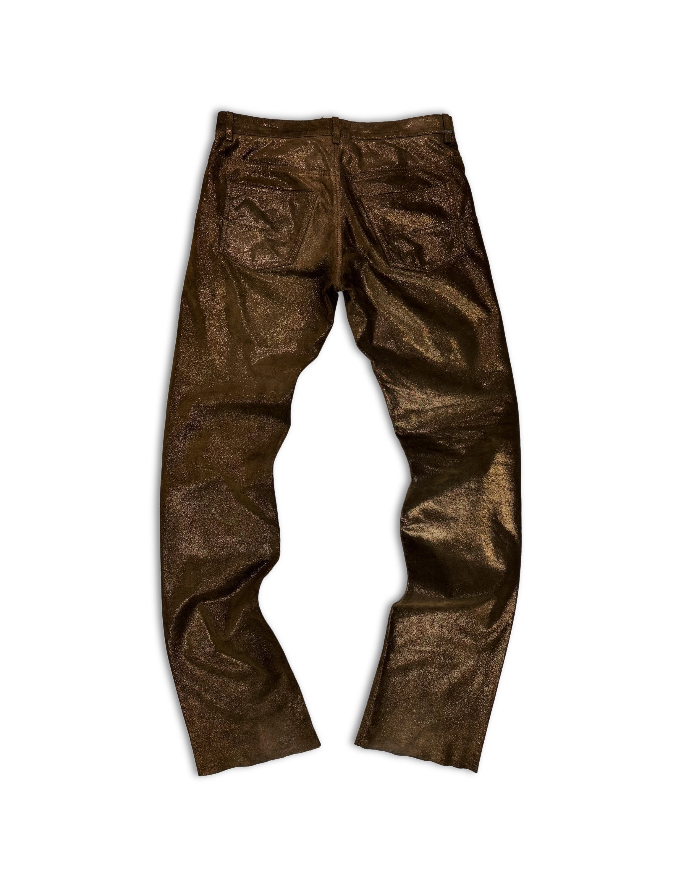 AW05 Dior by Hedi Slimane ‘Glitter’ Suede Copper Pants