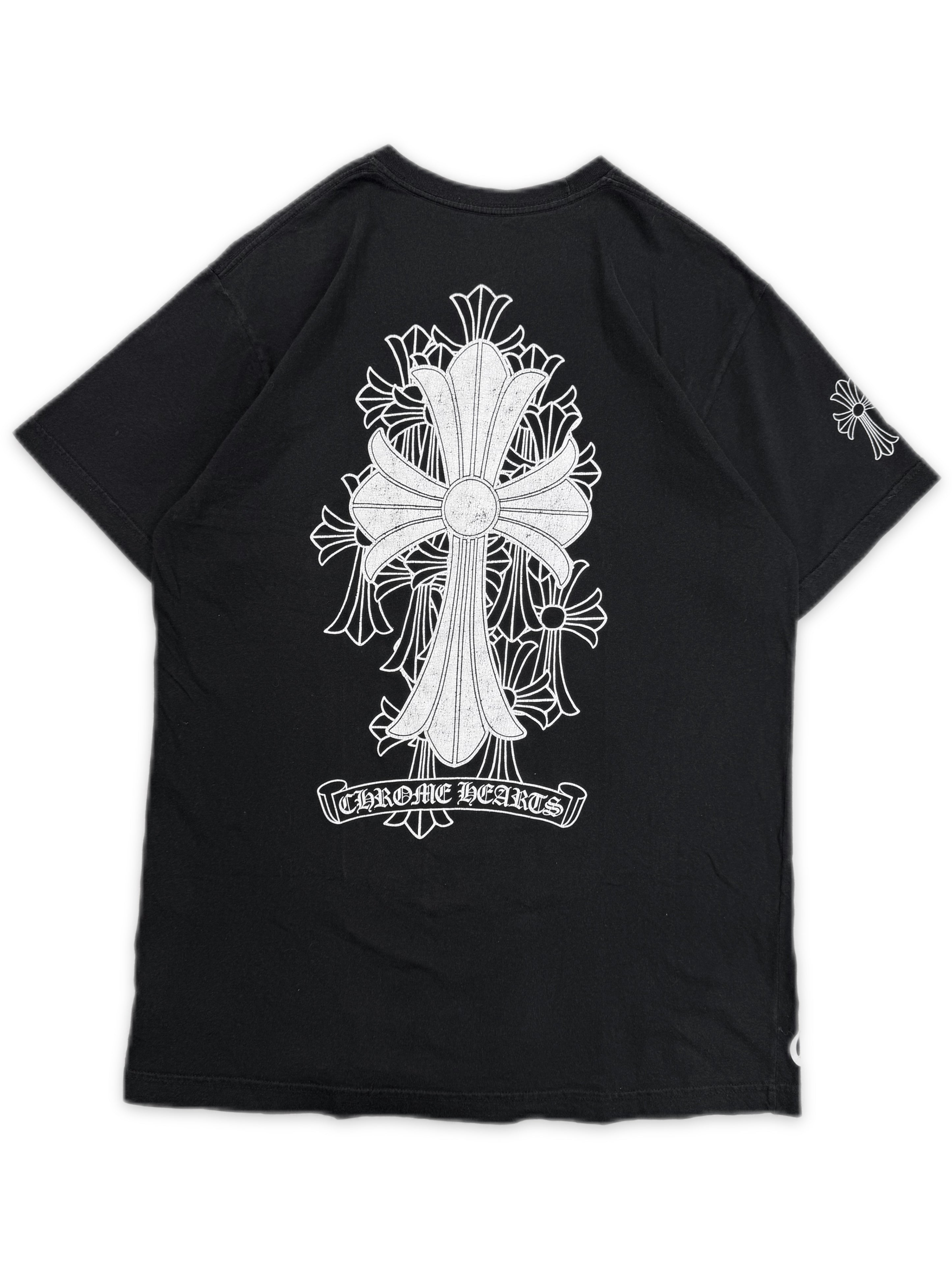 Chrome Hearts Cemetery Cross Black Faded Pocket T-Shirt