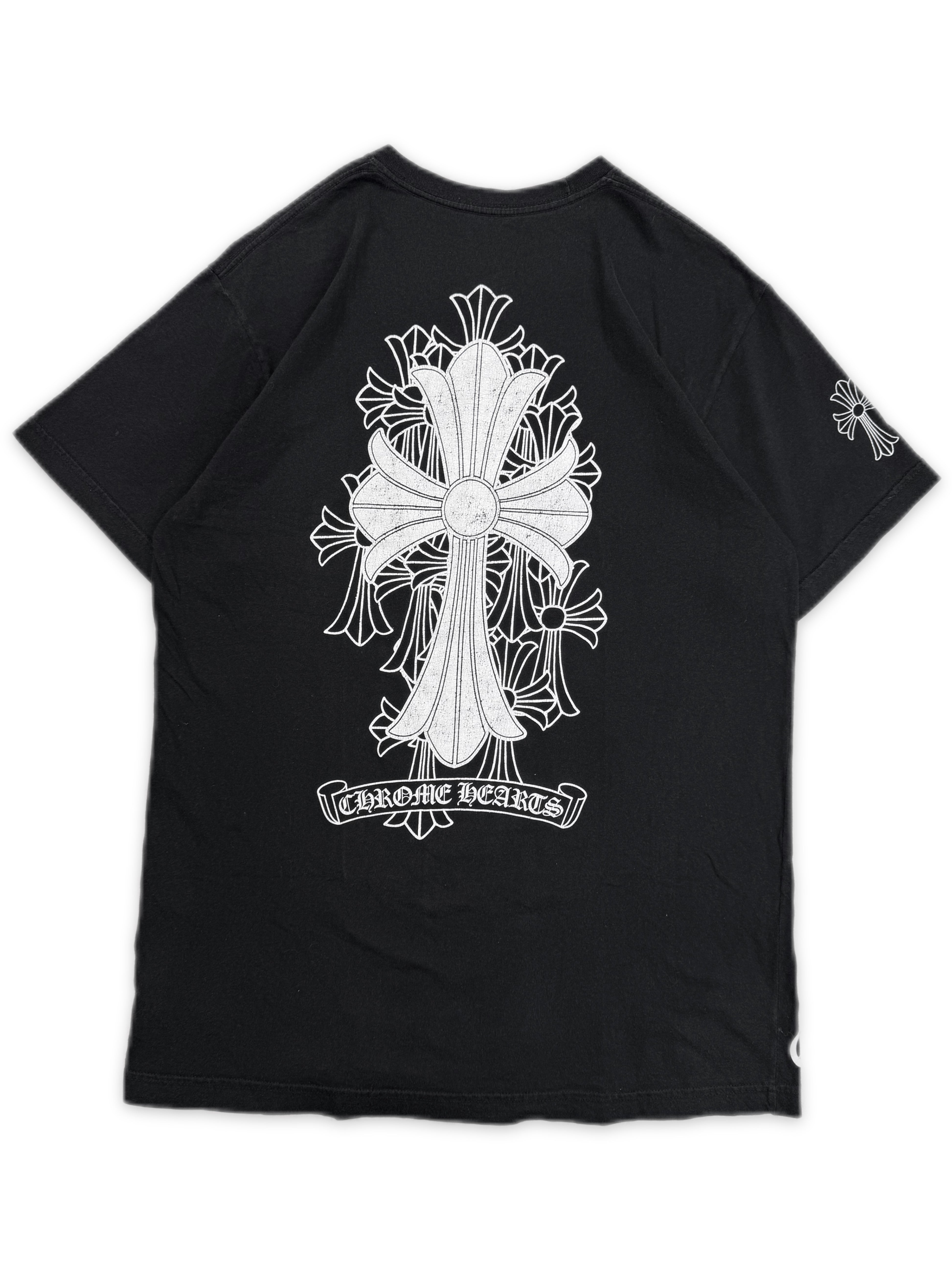 Chrome Hearts Cemetery Cross Black Faded Pocket T-Shirt