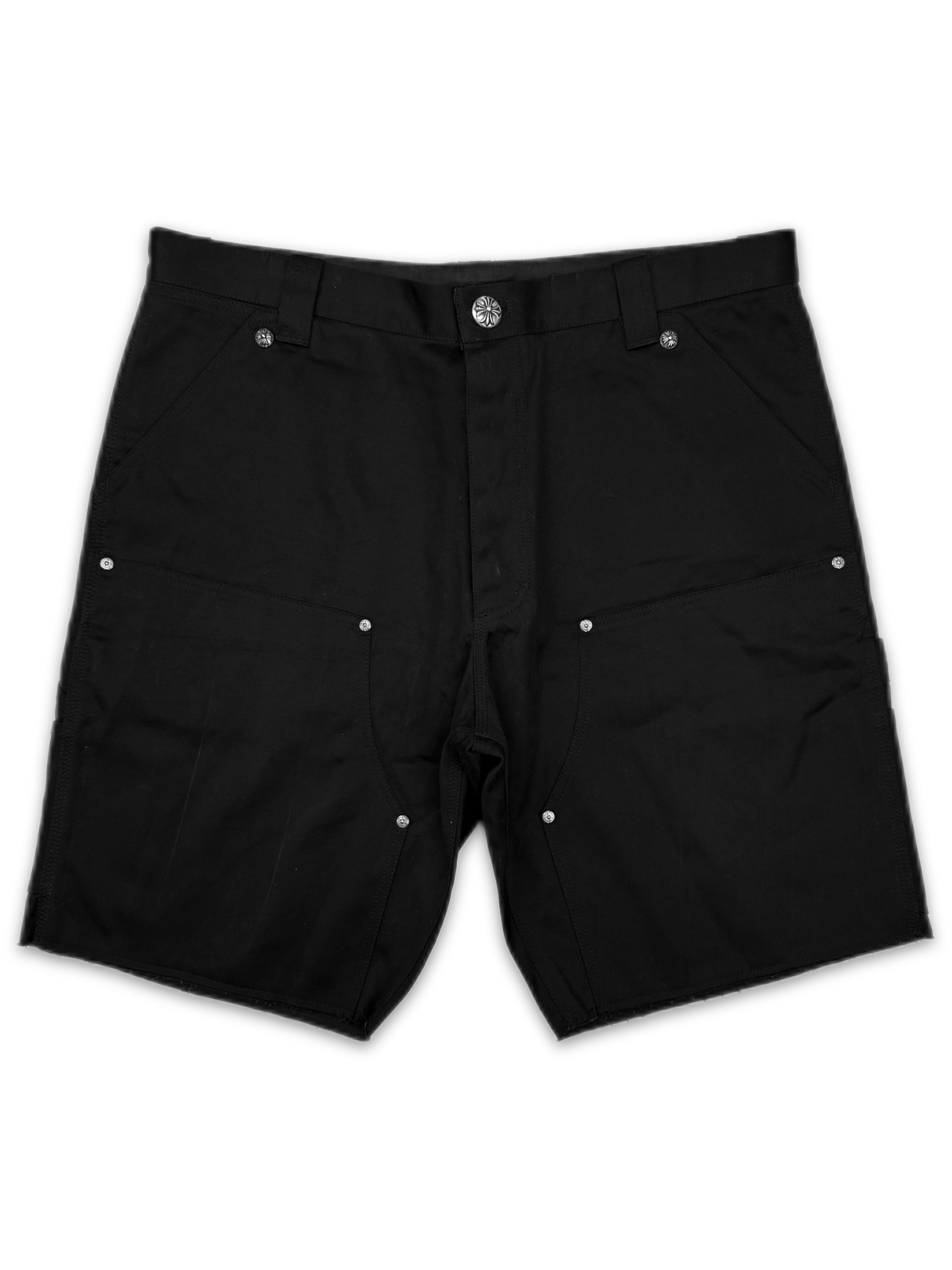 Chrome Hearts Double Knee Carpenter Denim Black Shorts