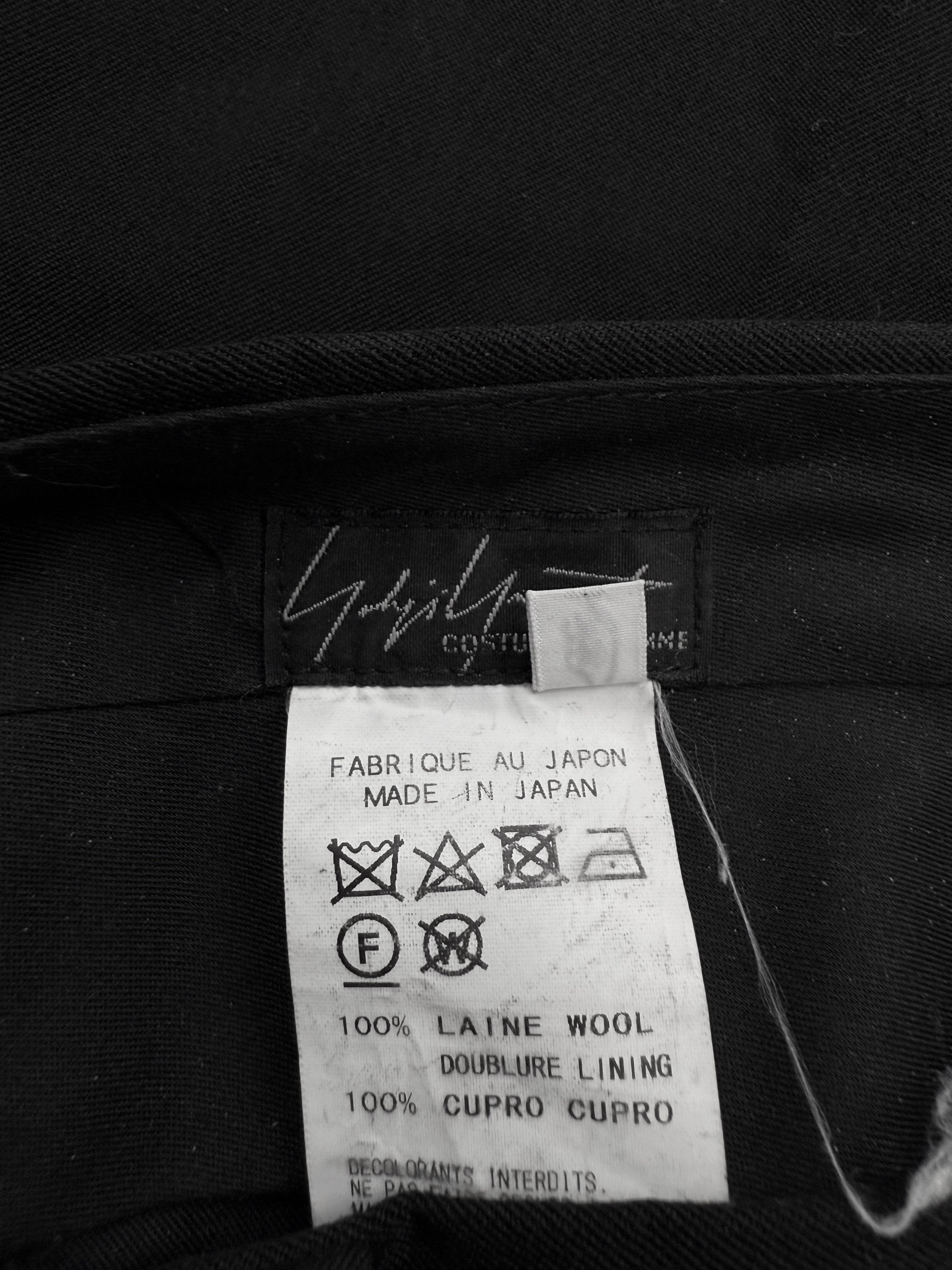 Yohji Yamamoto Costume Black Slim Cut Pants