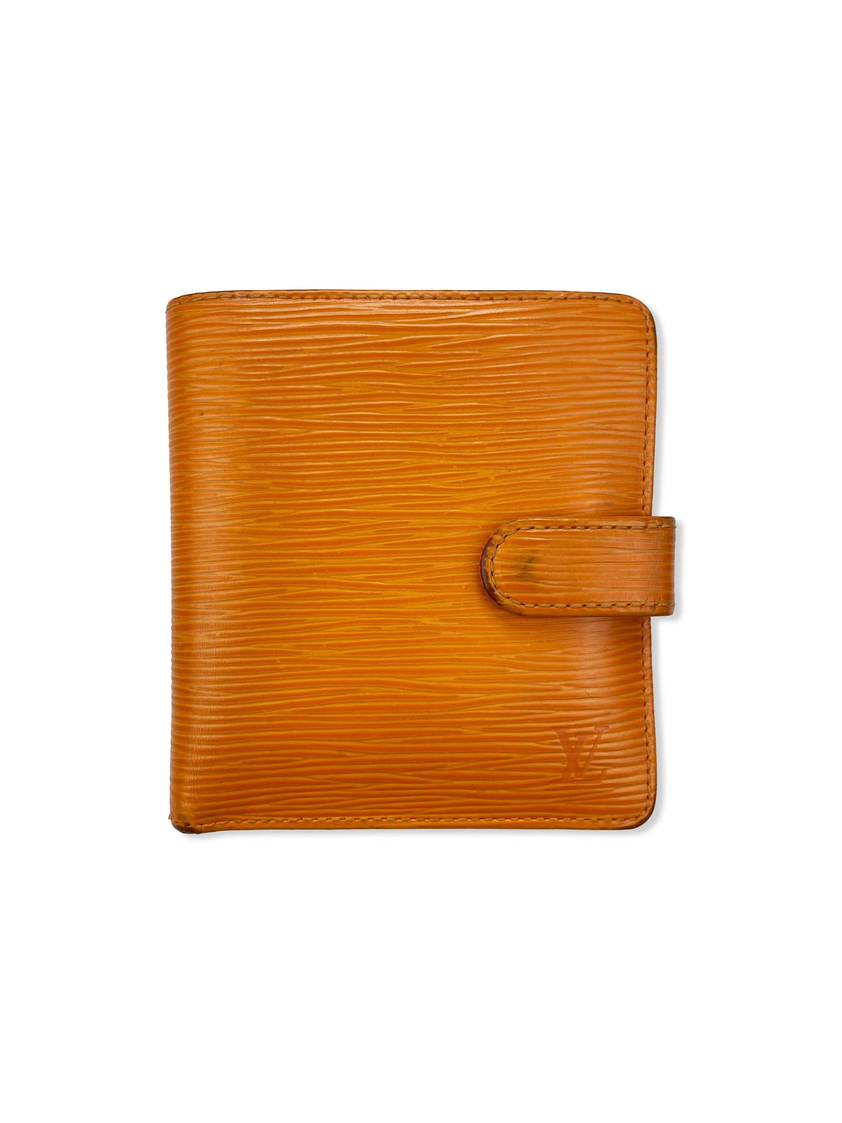 Louis Vuitton Orange Bifold Ribbed Wallet