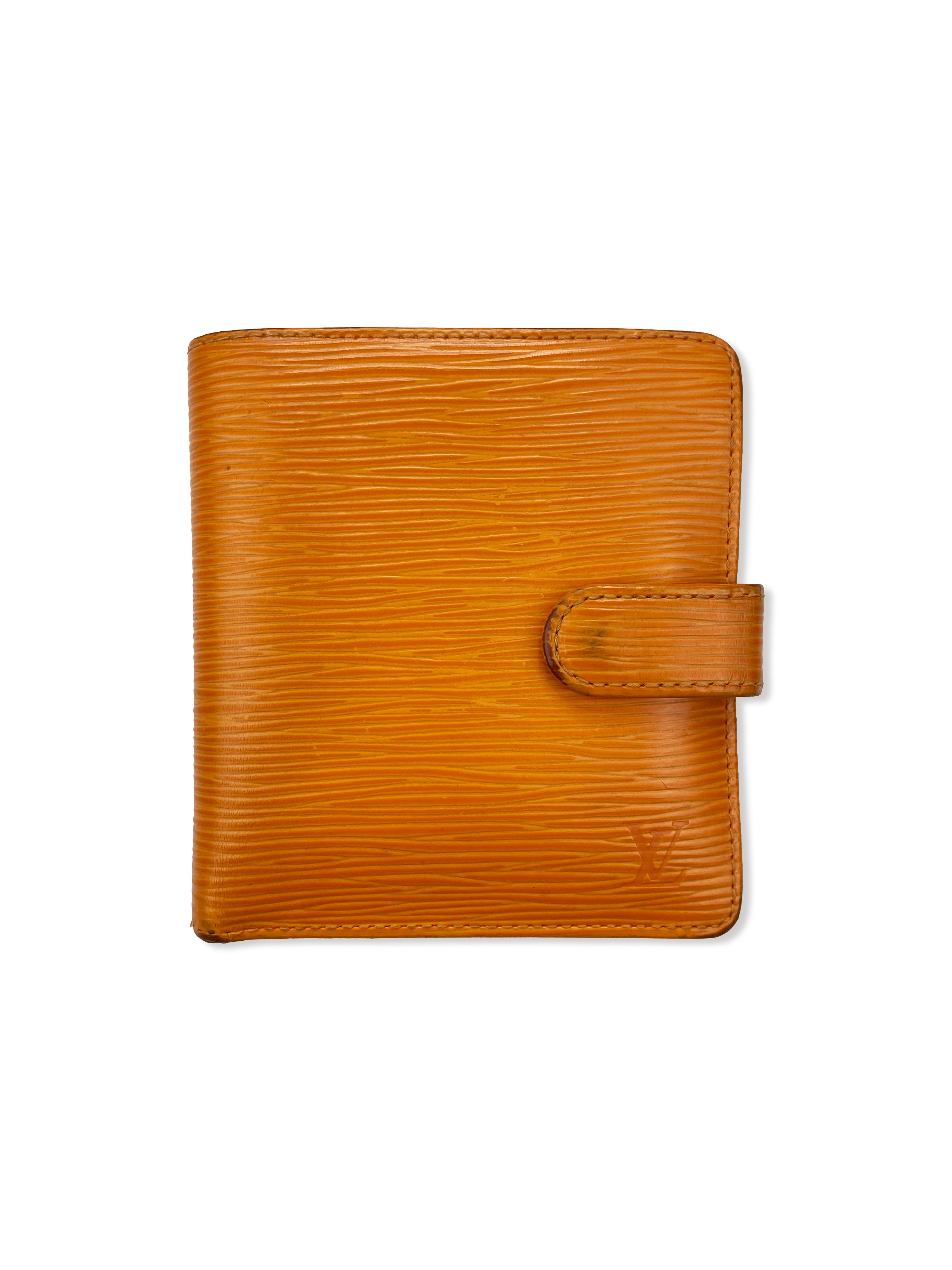 Louis Vuitton Orange Bifold Ribbed Wallet