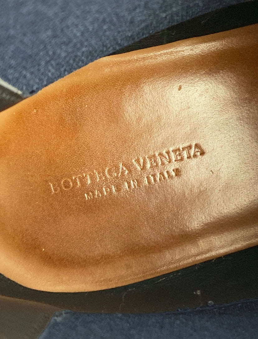 Bottega Veneta Suede Navy Blue Chelsea Boots