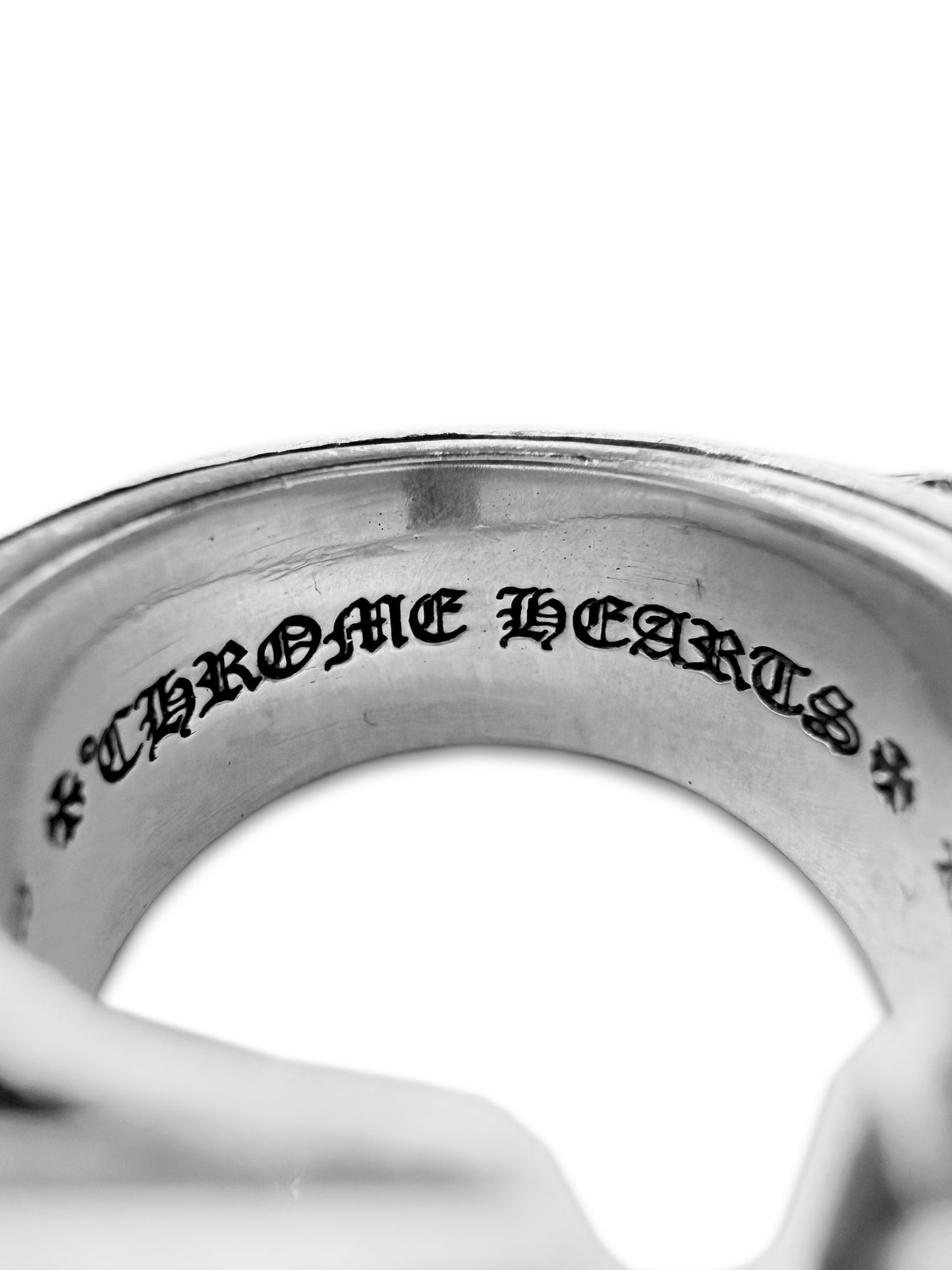 Chrome Hearts Diamond Factory Set .925 Silver Triple Brass Knuckle Ring