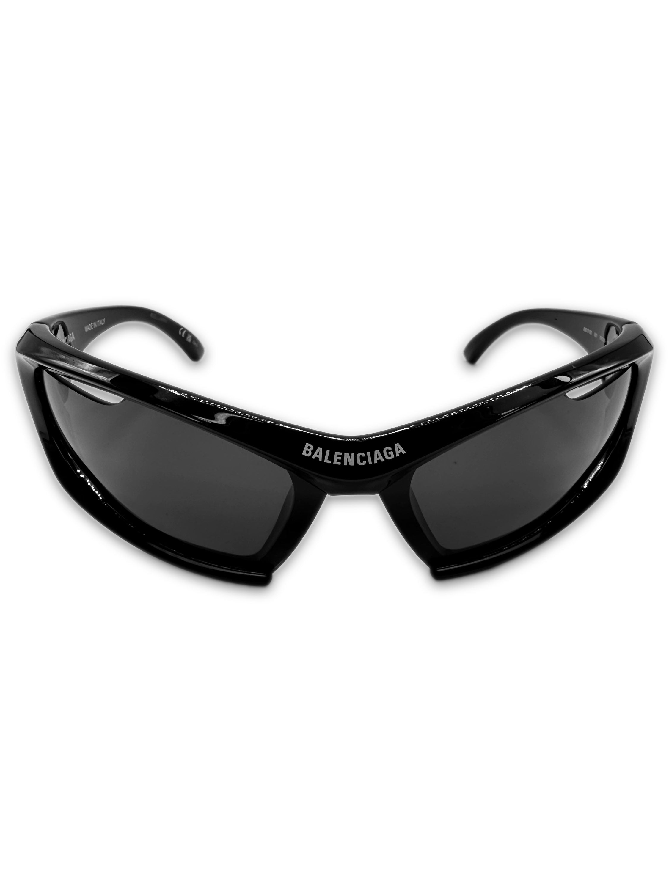Balenciaga ‘Dynamo’ Black Glossy Cut Out Sunglasses