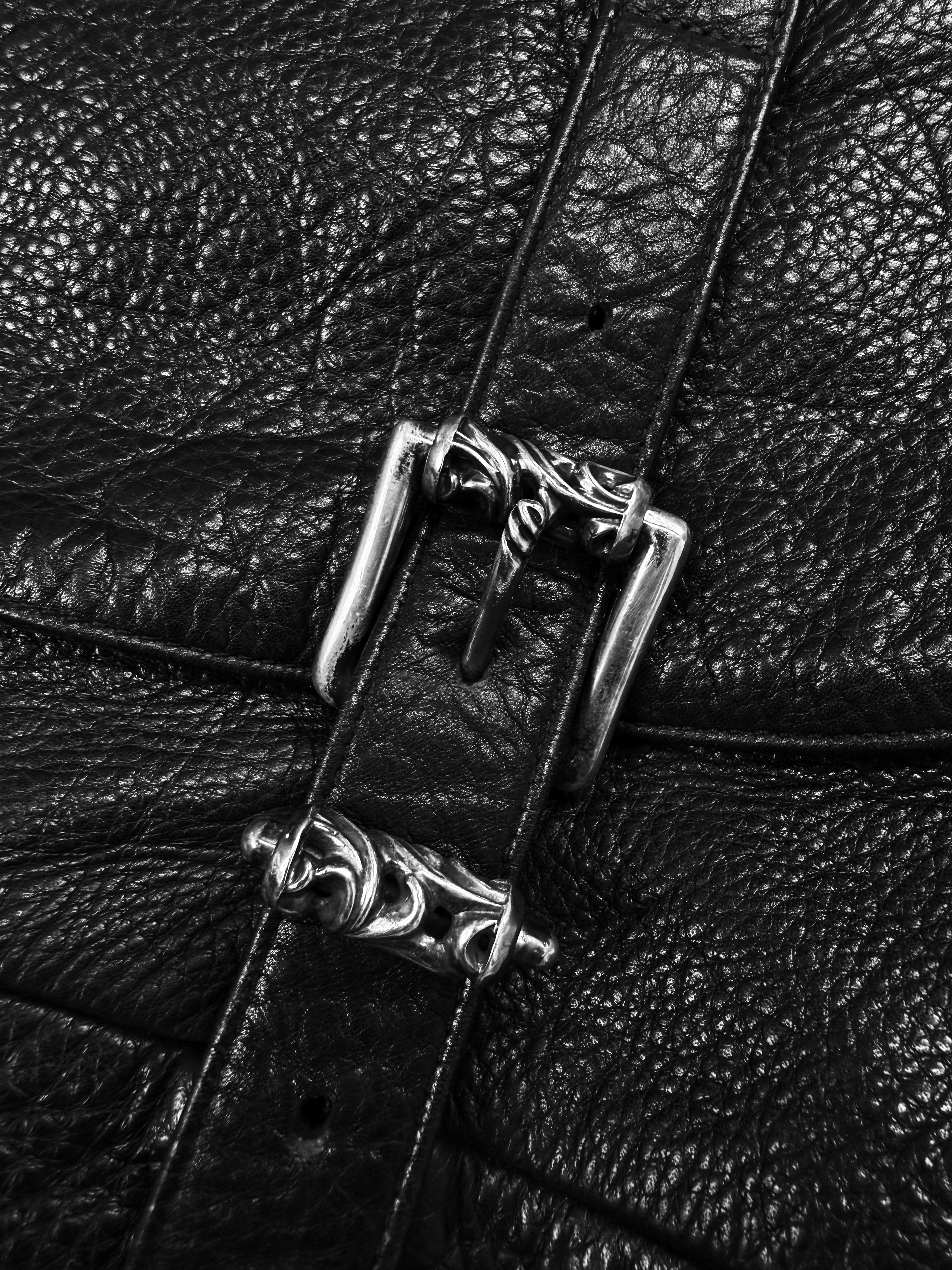 2004 Chrome Hearts Triple Celtic Roller XL Black Leather Messenger Bag