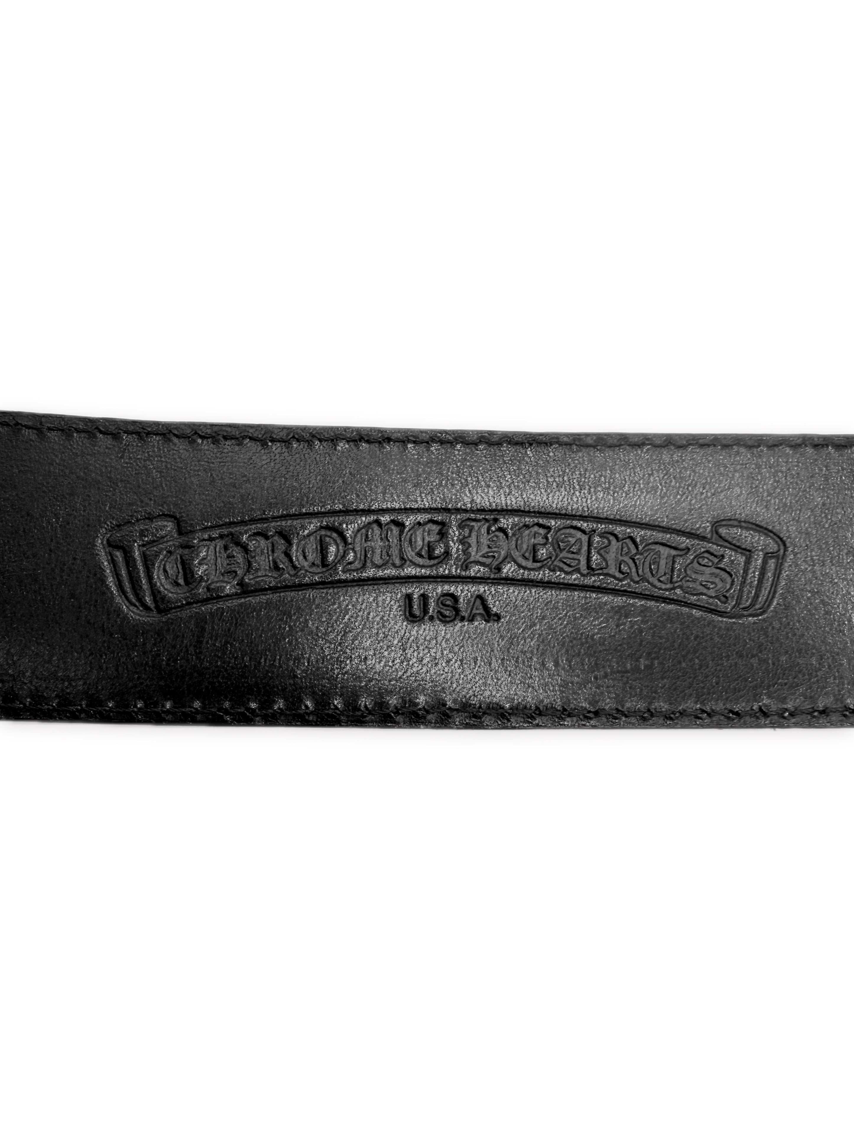 Chrome Hearts 1.5 inch Gunslinger .925 Silver Black Leather Belt