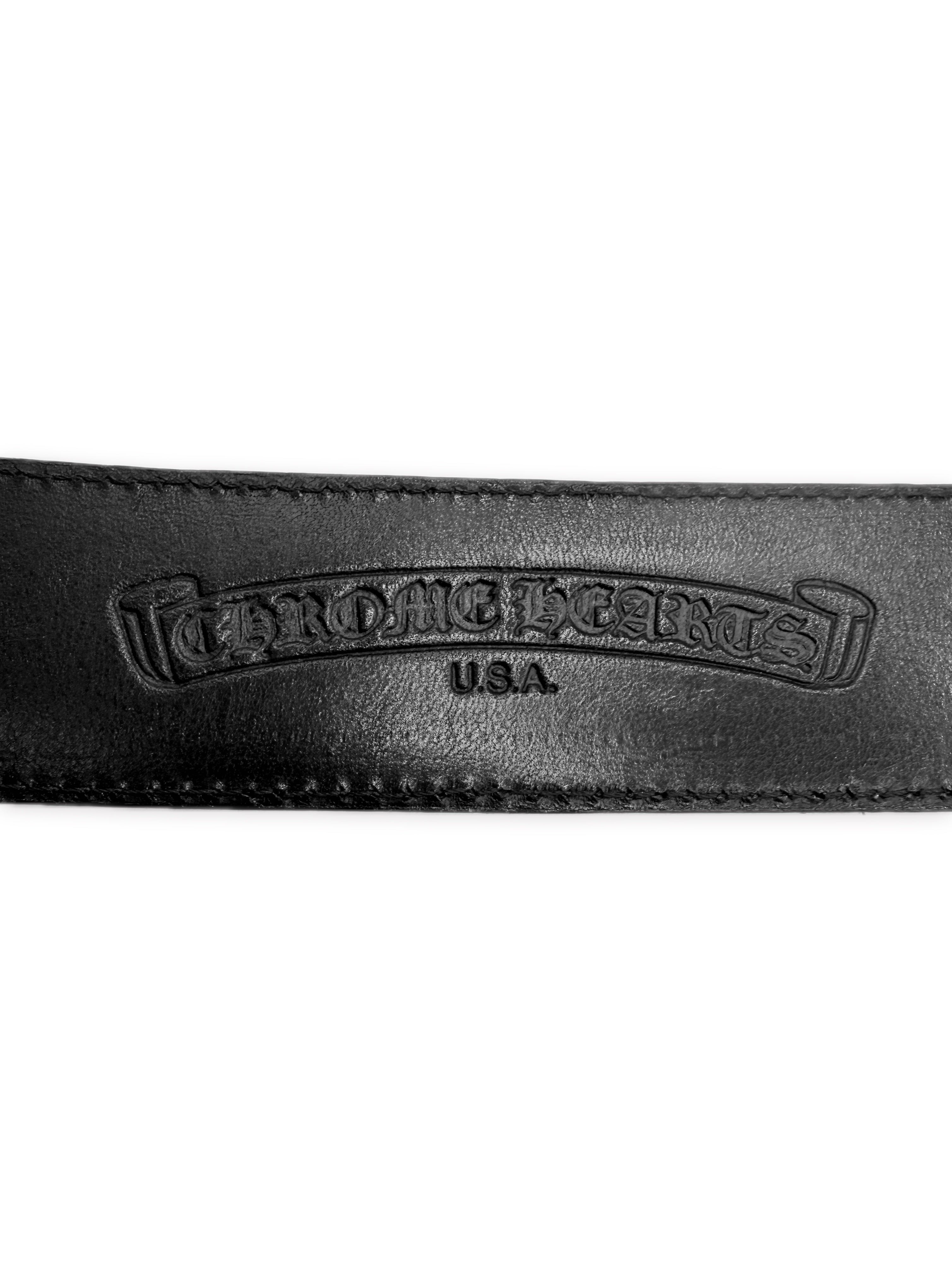 Chrome Hearts 1.5 inch Gunslinger .925 Silver Black Leather Belt