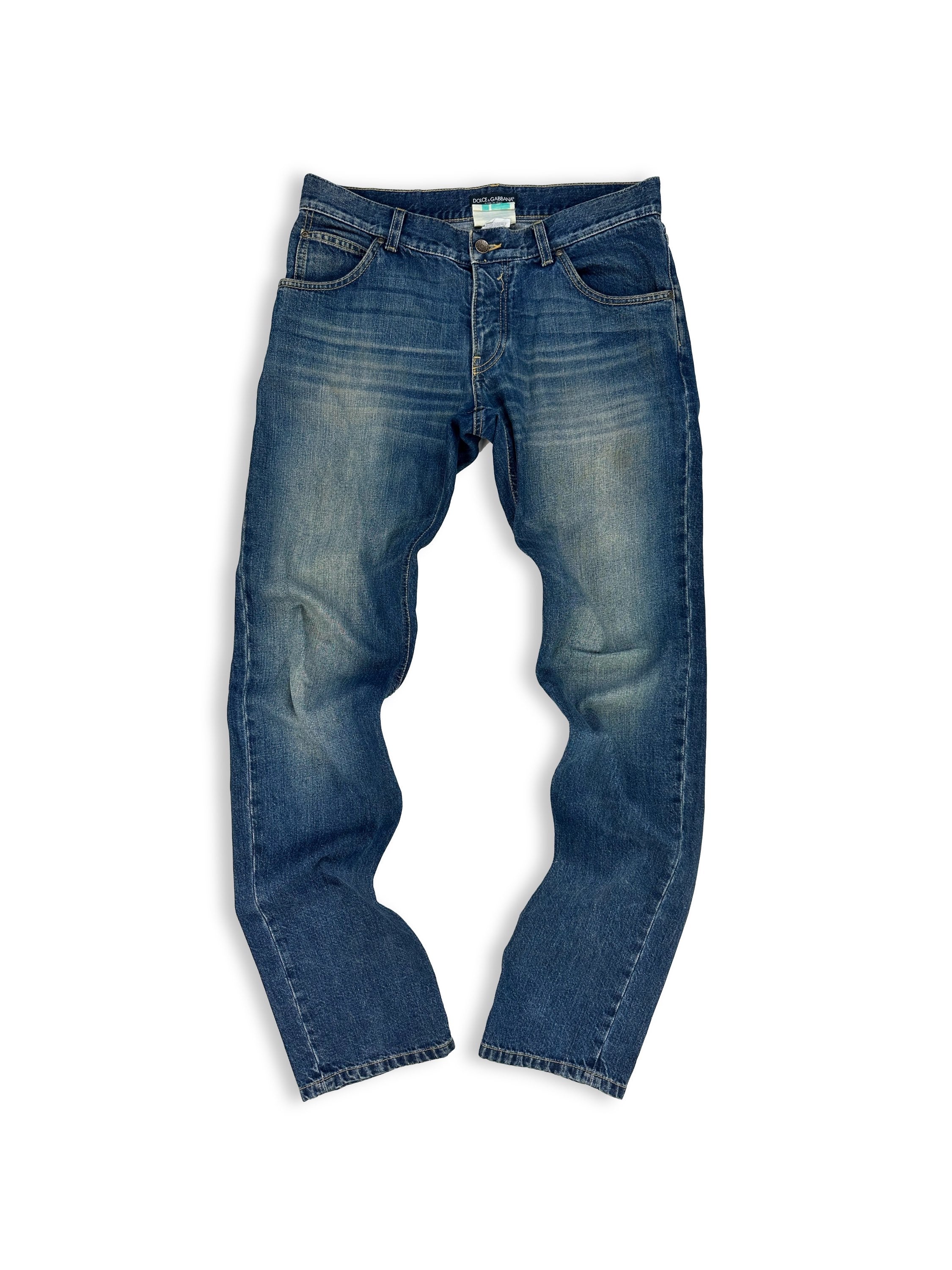 00s Dolce &amp; Gabbana Blue Wash Boot Cut Denim