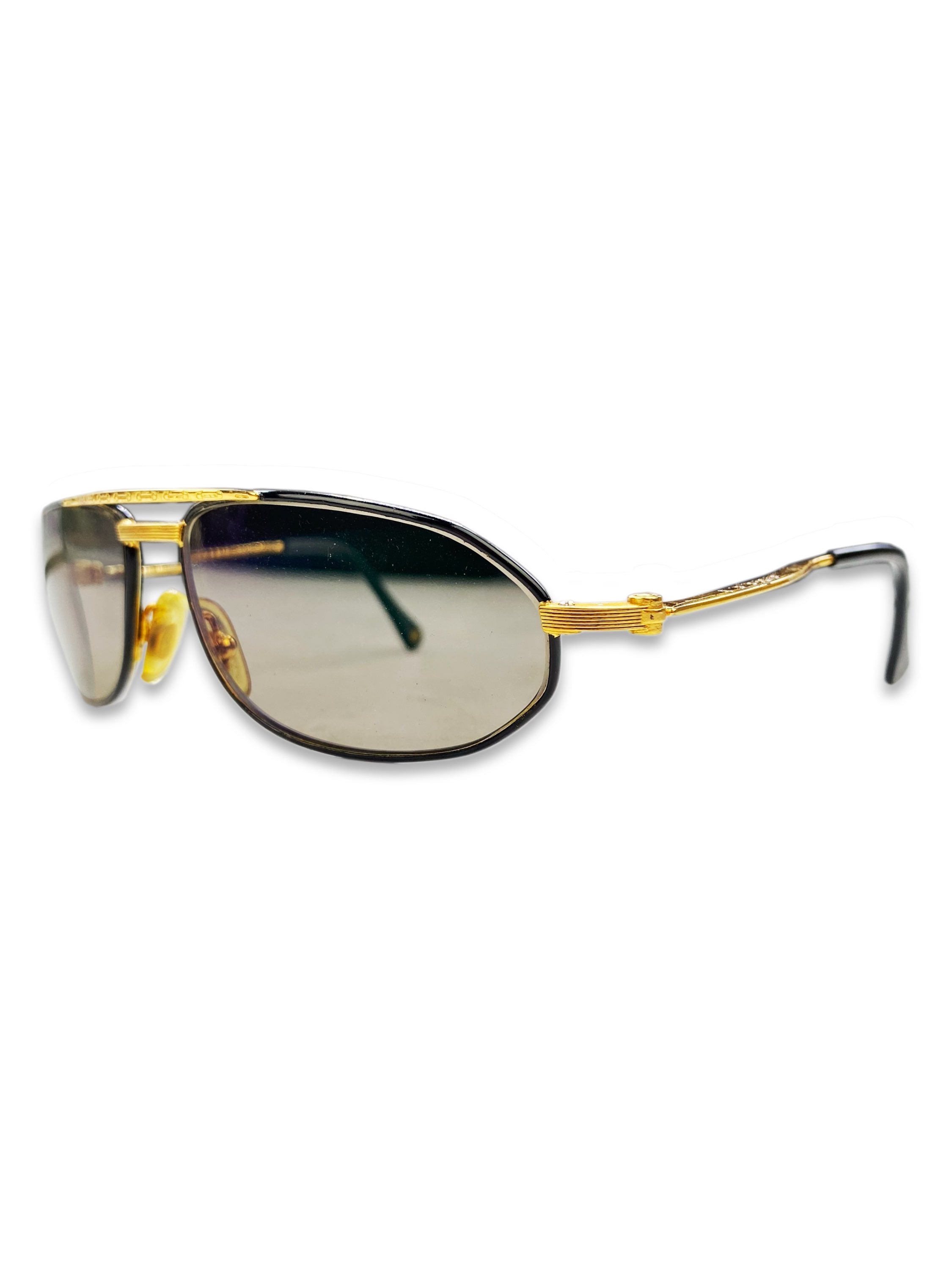Gucci Gold Metallic Frame Dark Tint Glasses