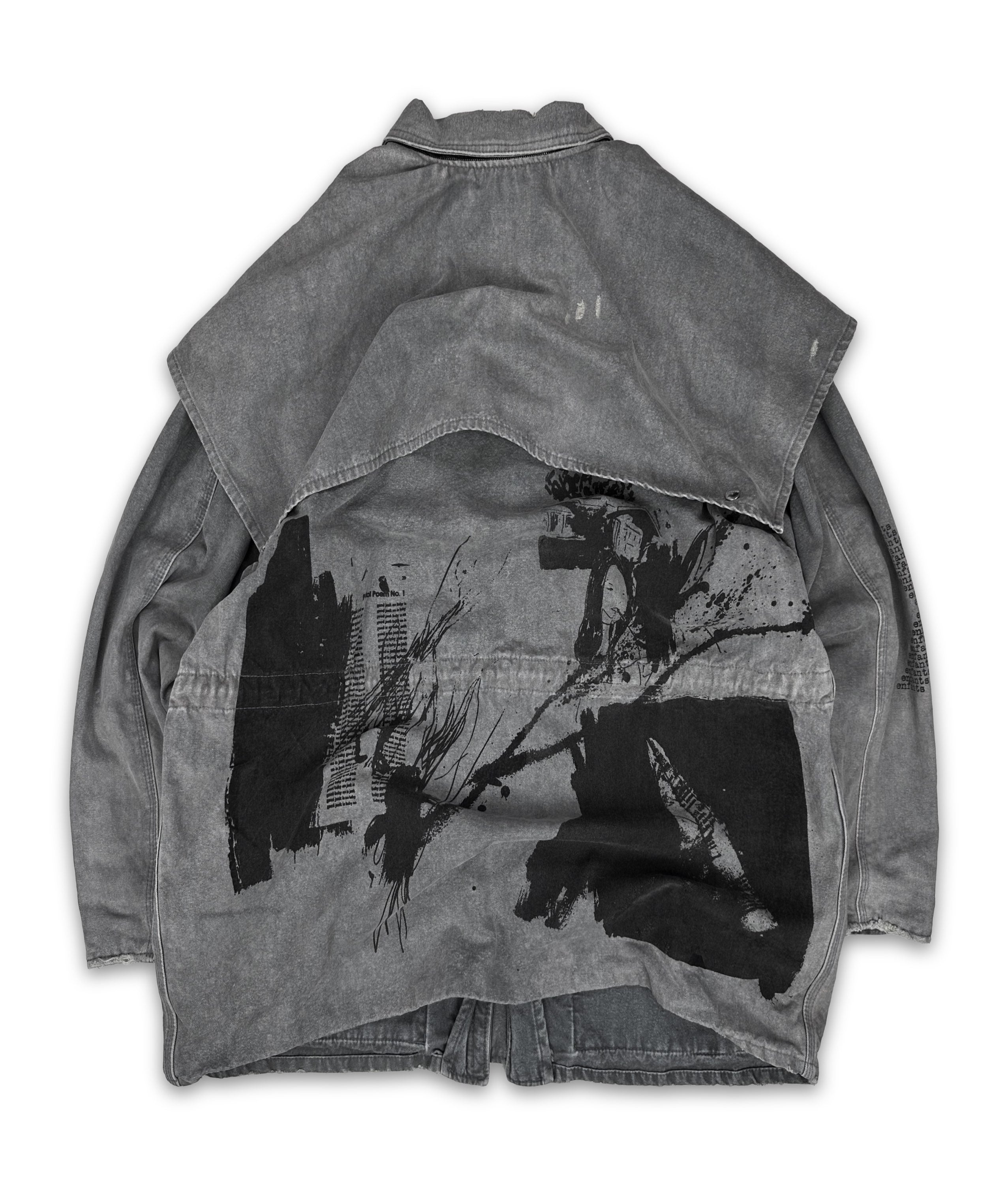 SS23 Enfants Riches Deprimes ‘Duster’ Grey Denim Graphic Jacket