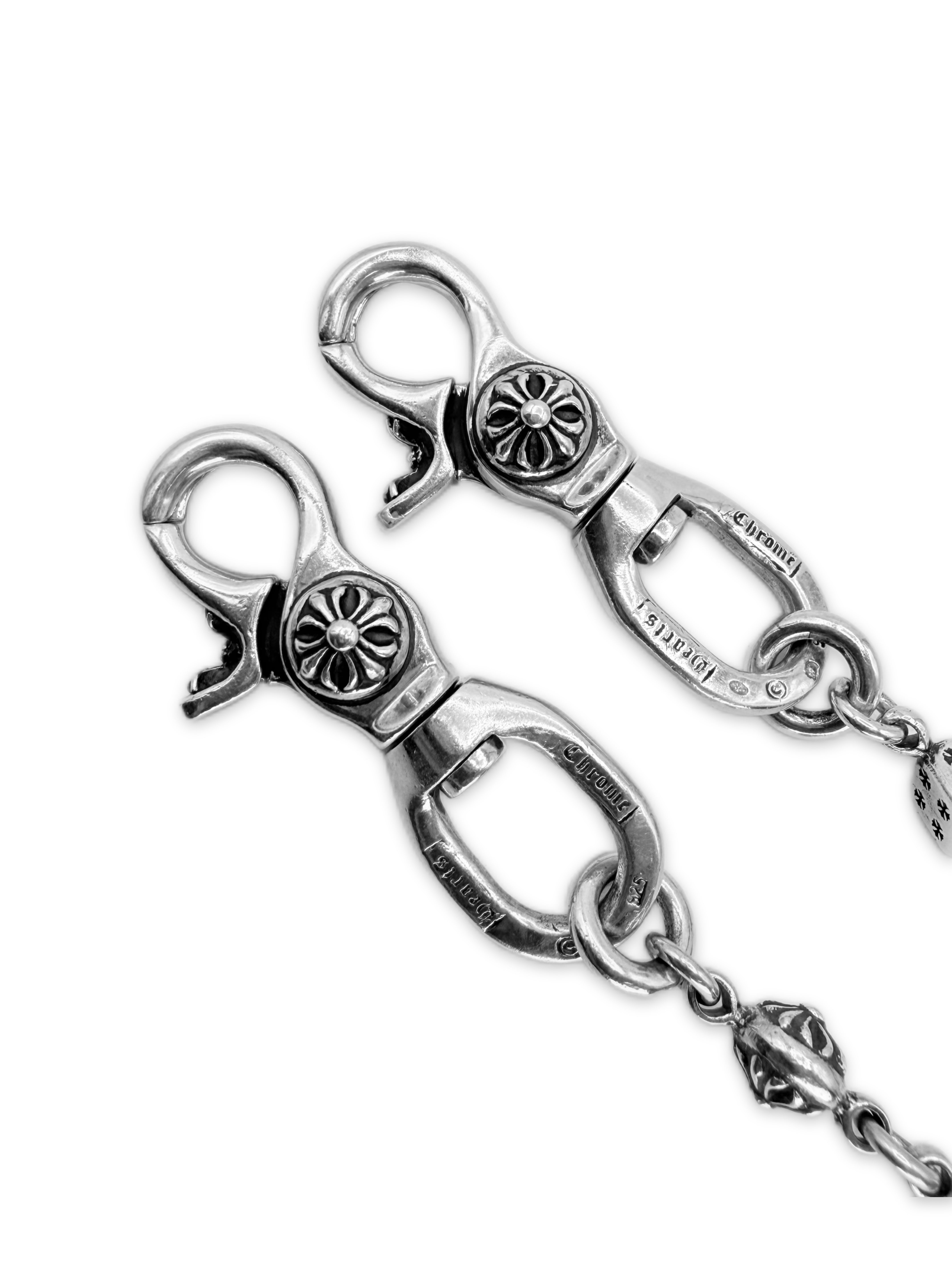 CHROME HEARTS 'DICE CROSS BALL' DOUBLE LOBSTER CLASP WALLET CHAIN