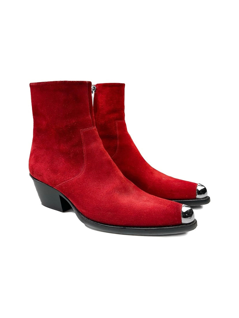 CK205W39NYC by Raf Simons Cal Clute Metal Toe Suede Boots