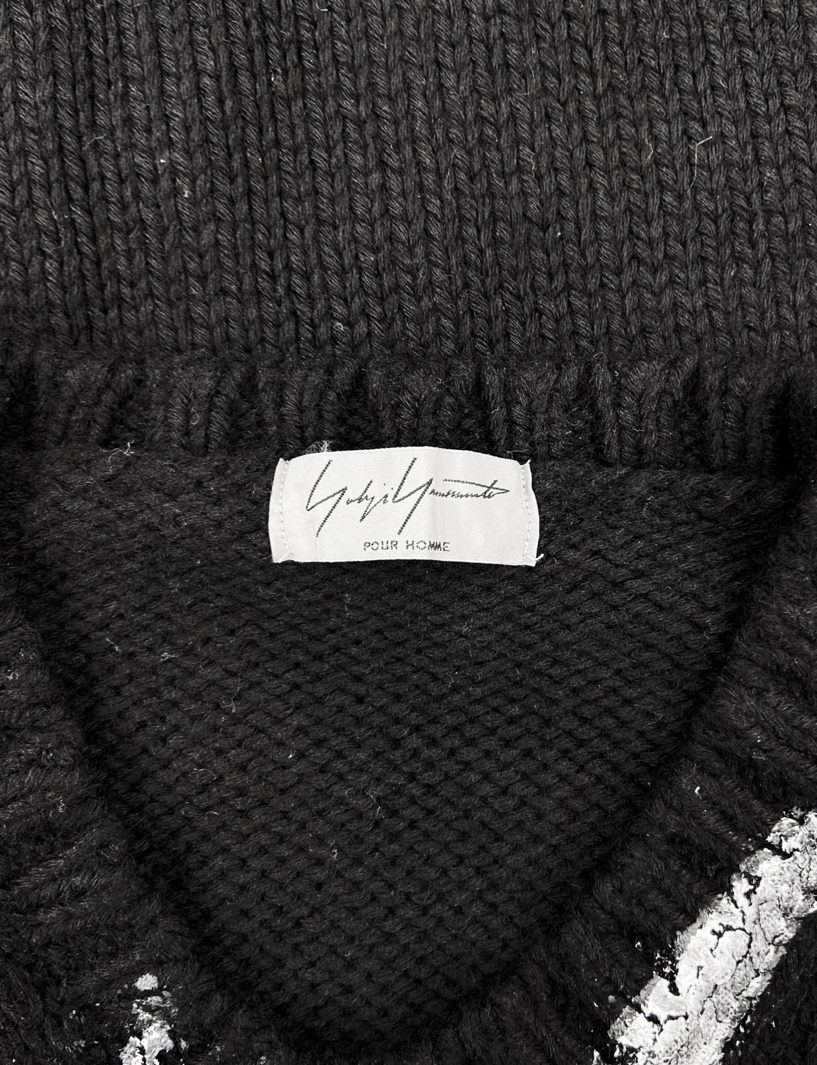 AW04 Yohji Yamamoto Hand Painted Heavy Weave Abstract Knitted Sweater