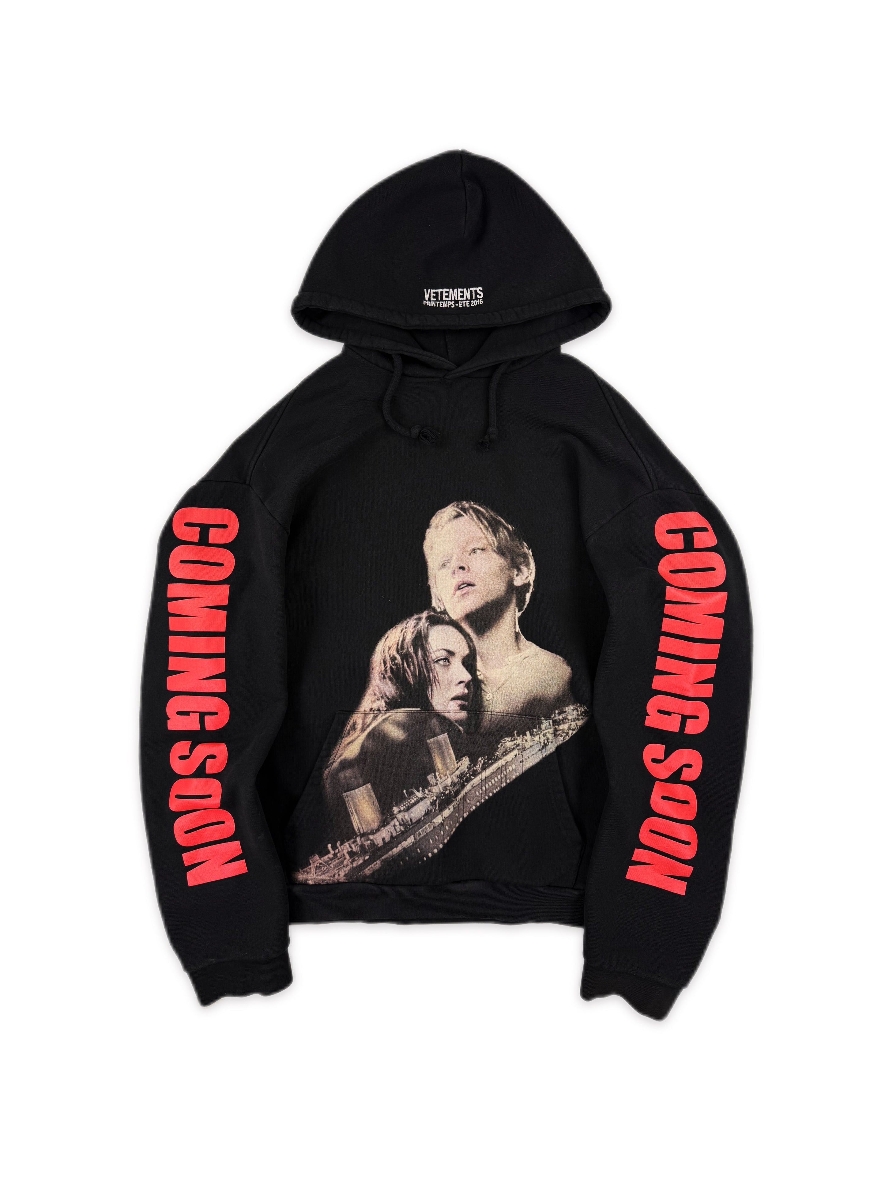 SS16 Vetements ‘Titanic’ Coming Soon OG Black Heavy Weight Hoodie