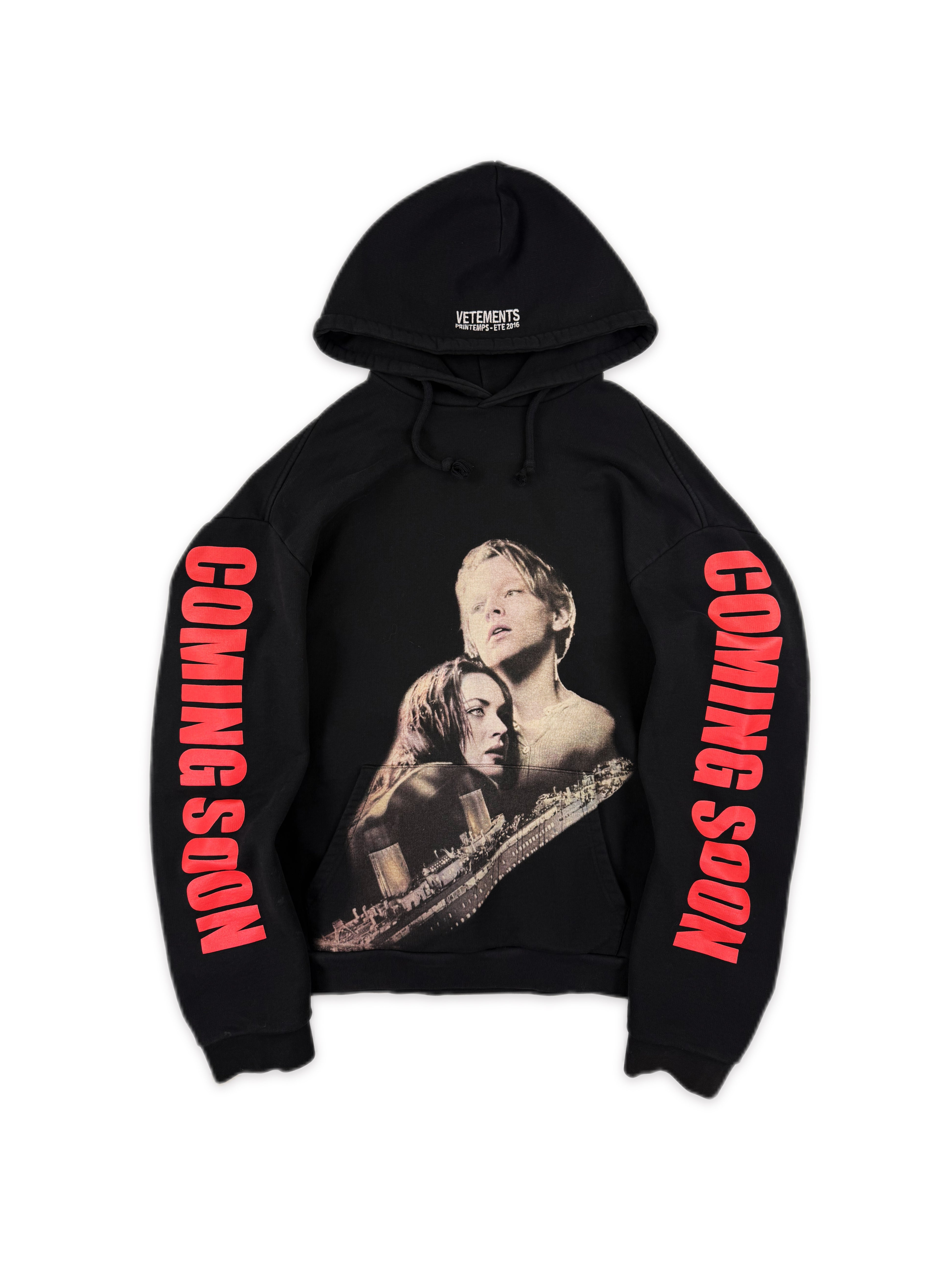SS16 Vetements ‘Titanic’ Coming Soon OG Black Heavy Weight Hoodie