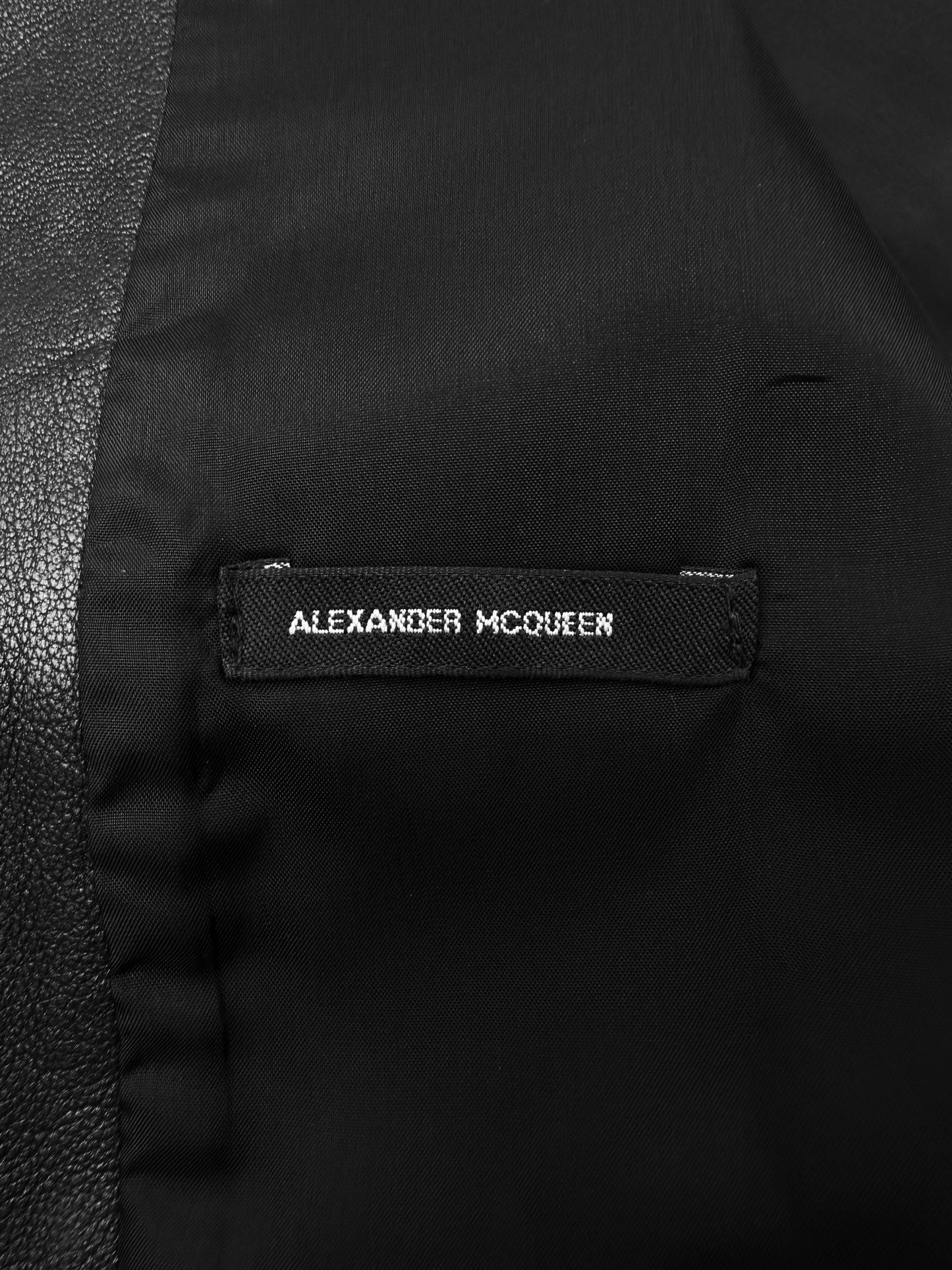 AW96 Alexander McQueen Dante Life is Pain Mesh Sleeve Leather Jacket