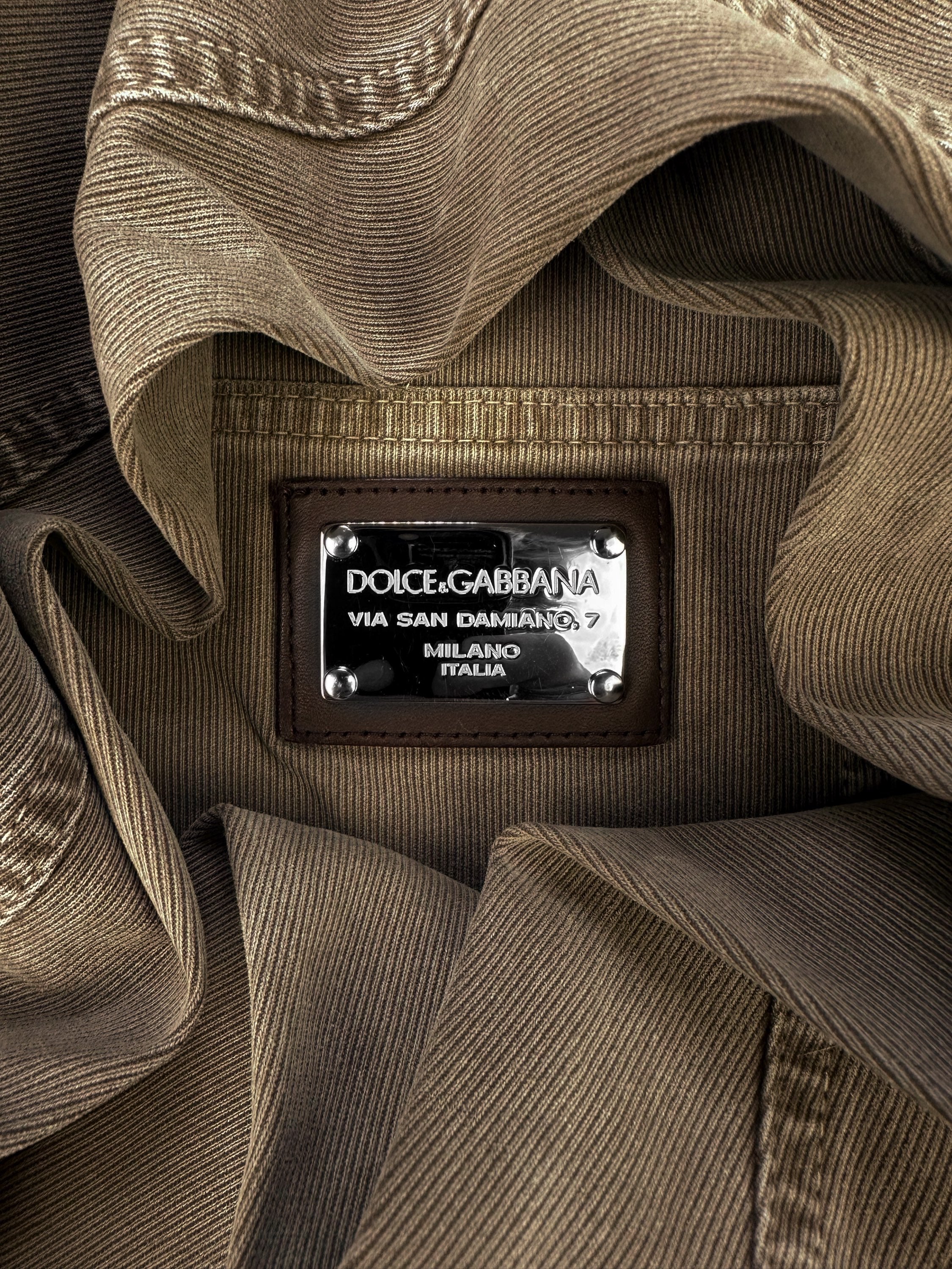 00s Dolce &amp; Gabbana Distressed Boot Cut Corduory Pants