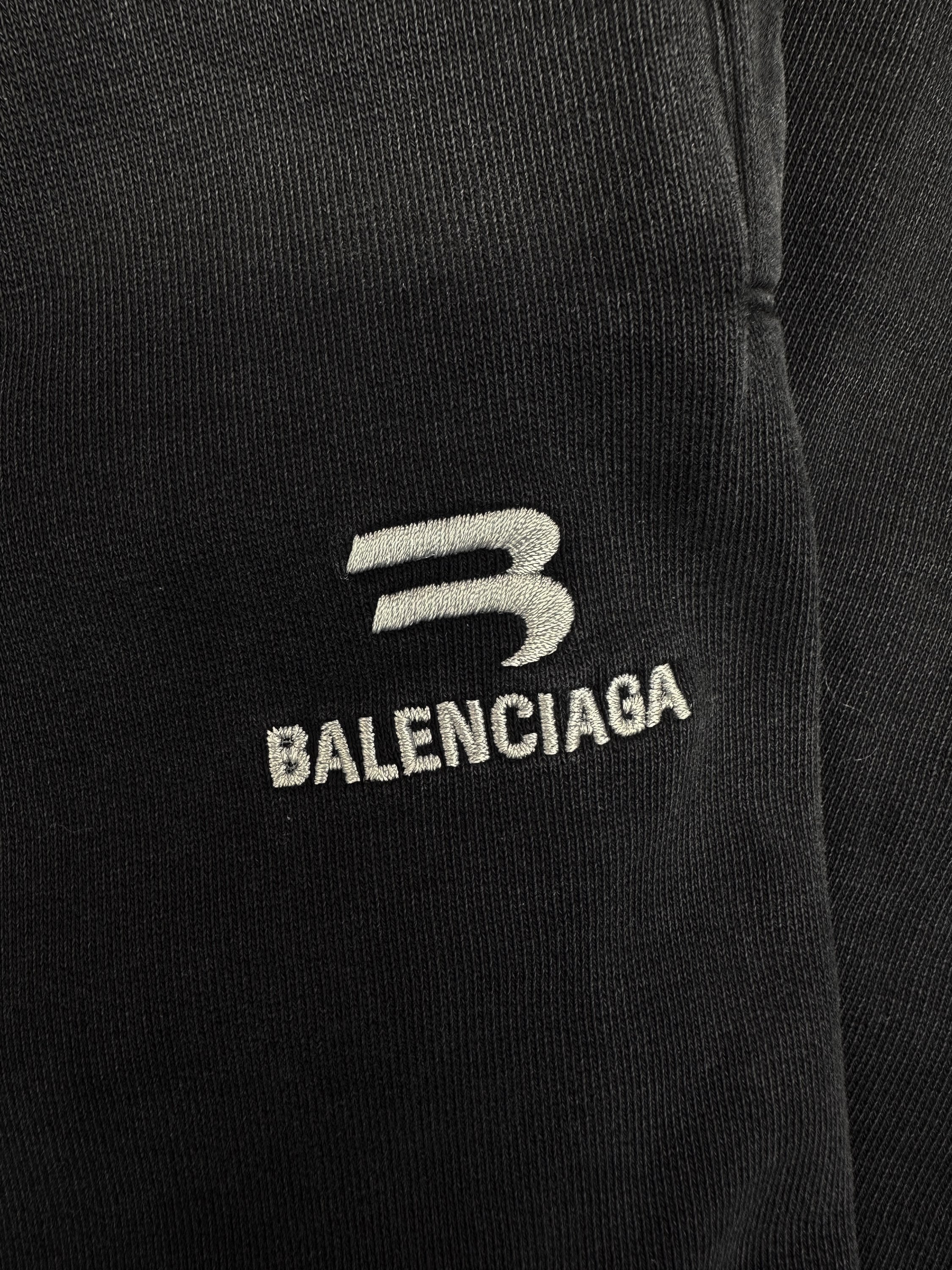 AW21 Balenciaga BB Sporty Logo Washed Cuffed Sweatpants