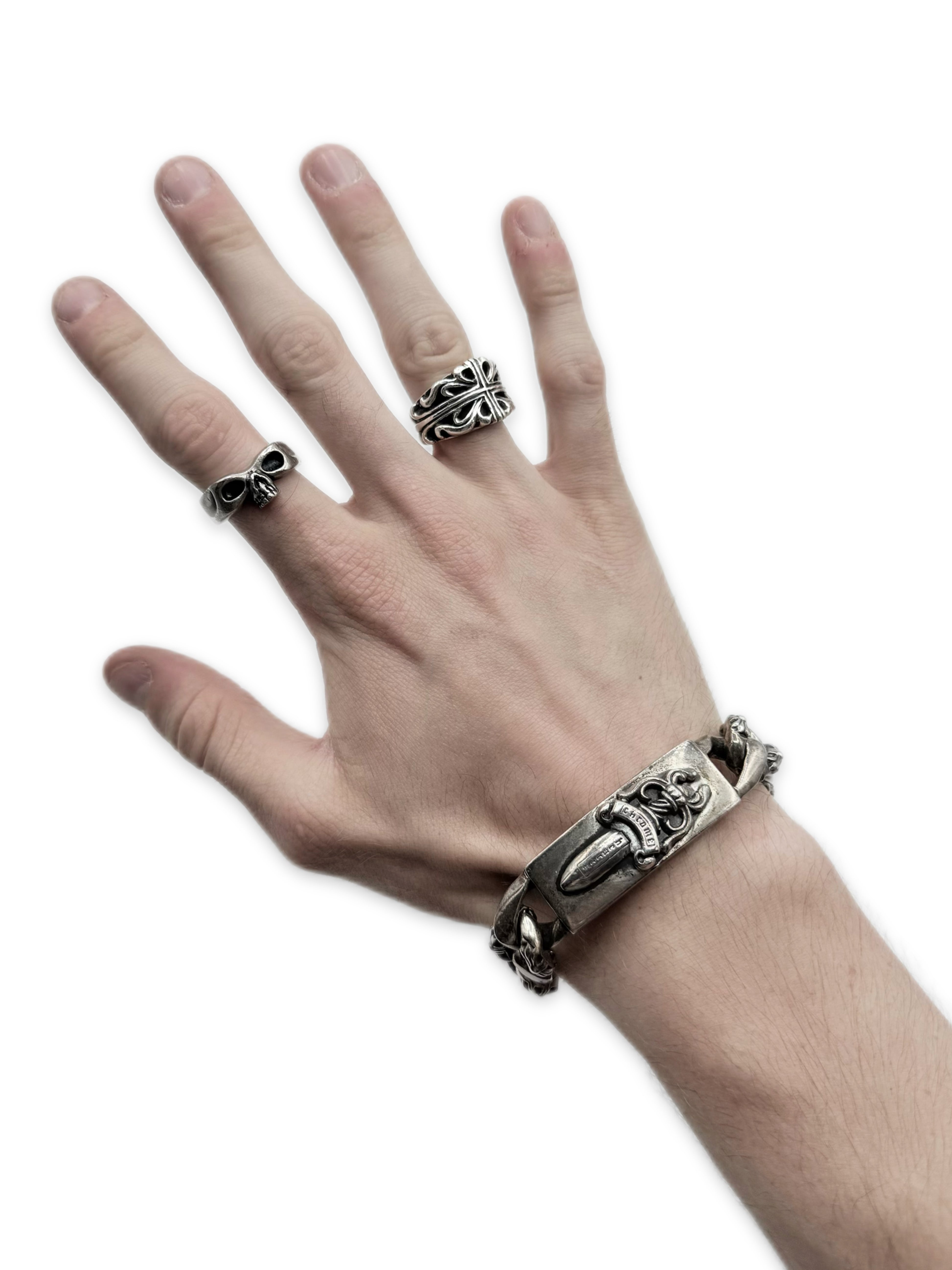 Chrome Hearts ‘Dagger’ ID Semi Fancy Cuban Link Bracelet