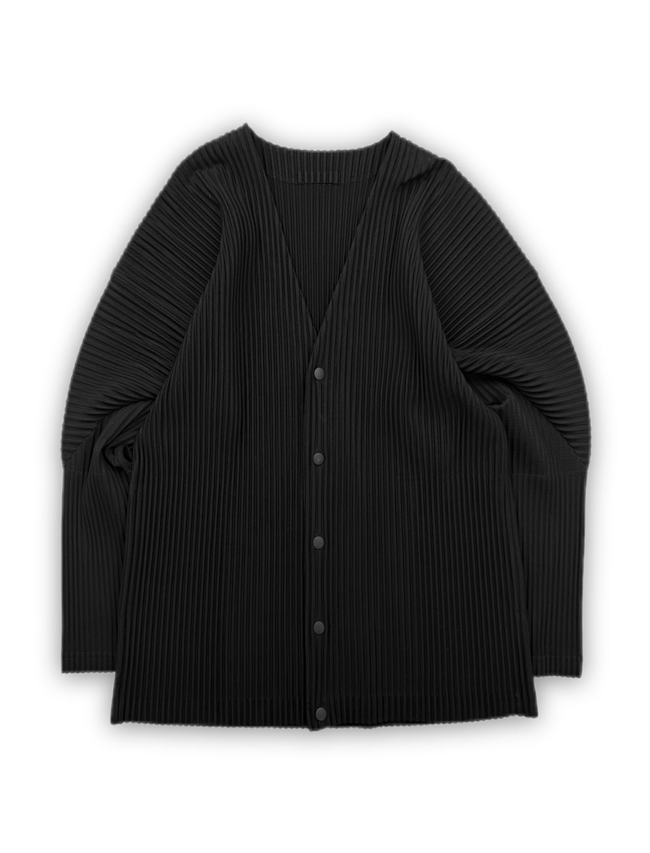 Issey Miyake Homme Plisse Black Pleated Cardigan