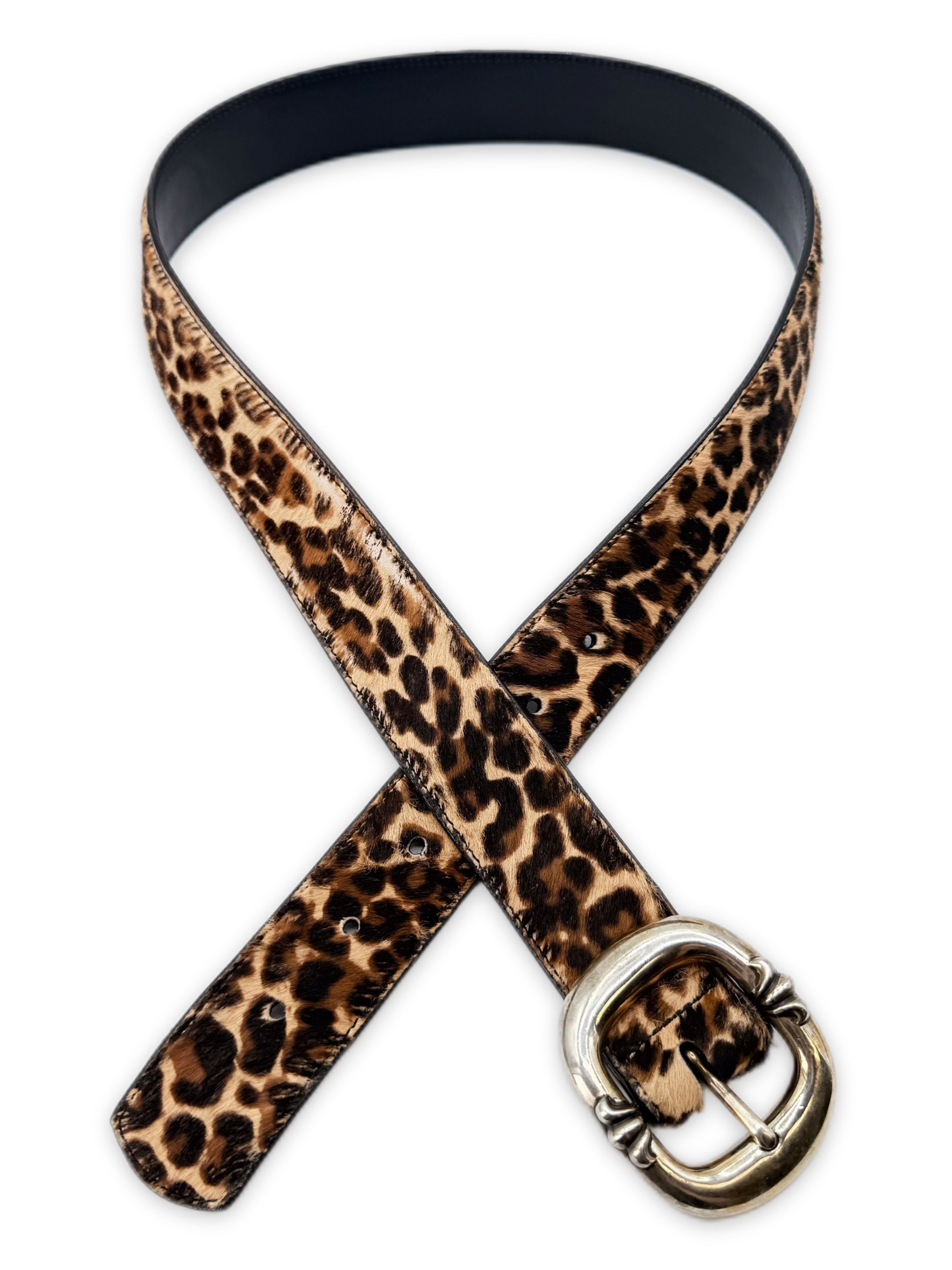Chrome Hearts Leopard Gunslinger Pony Hair Gunslinger Belt