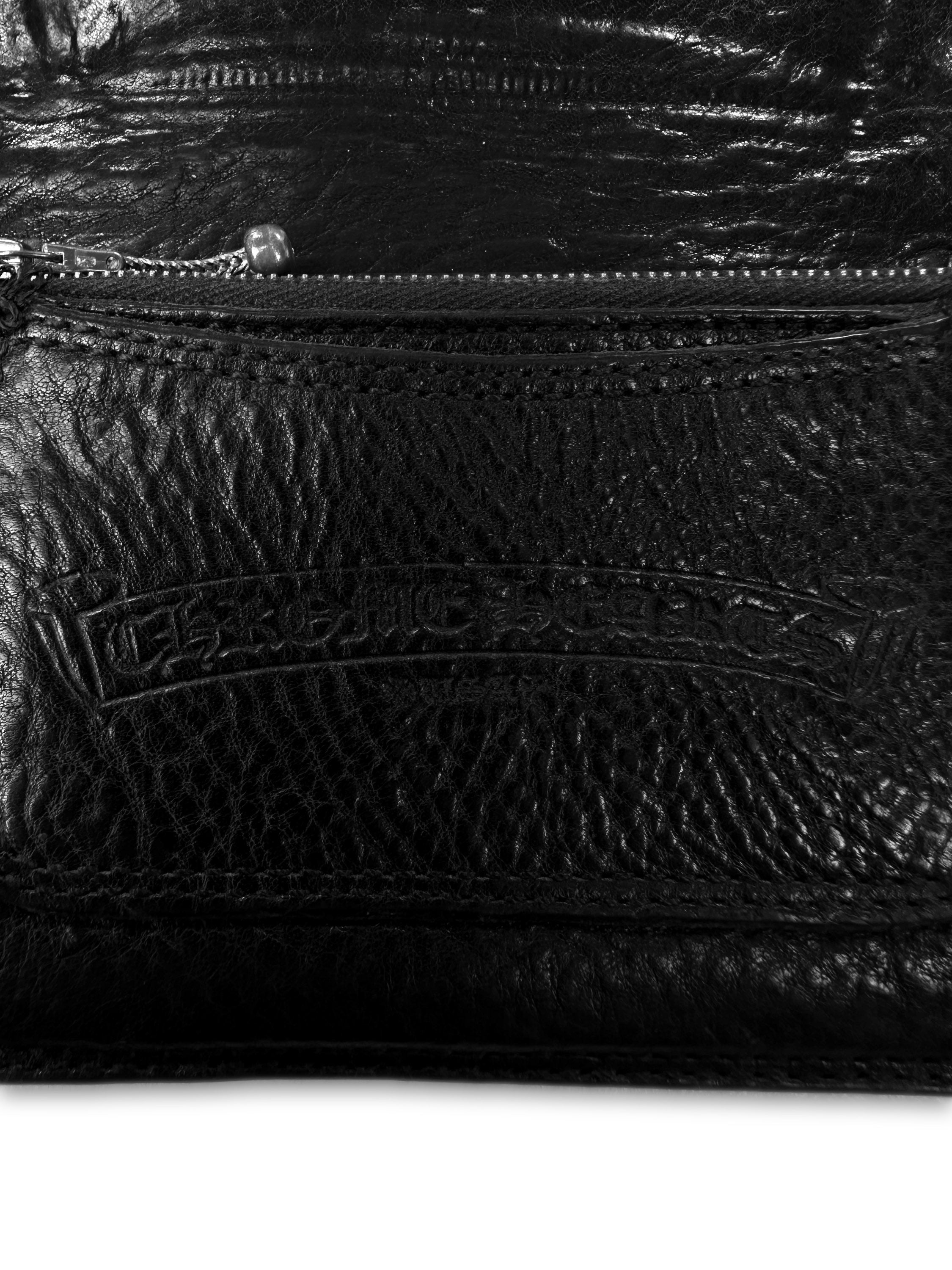 Chrome Hearts Cross Patch Black Leather Bifold Wallet
