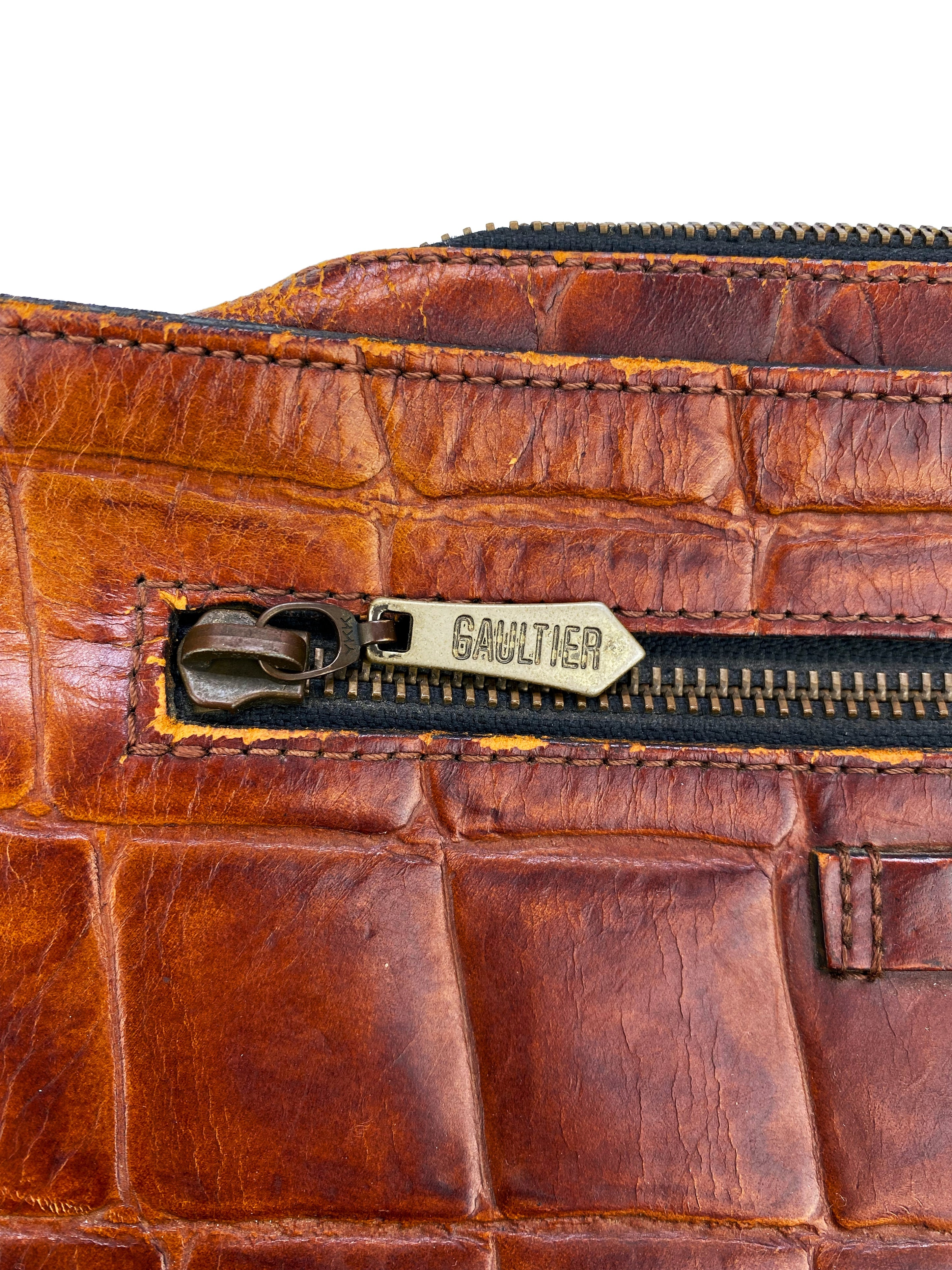 Jean Paul Gaultier Homme Aligator Print Clutch Bag