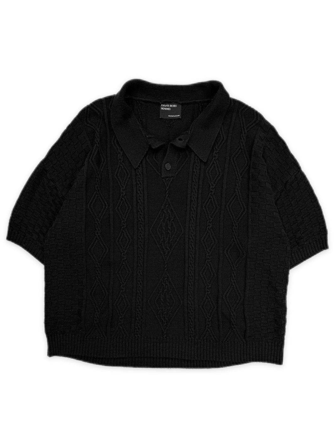 Enfants Riches Deprimes ‘Anthony’ Silk Cable Knit Short Sleeve Polo