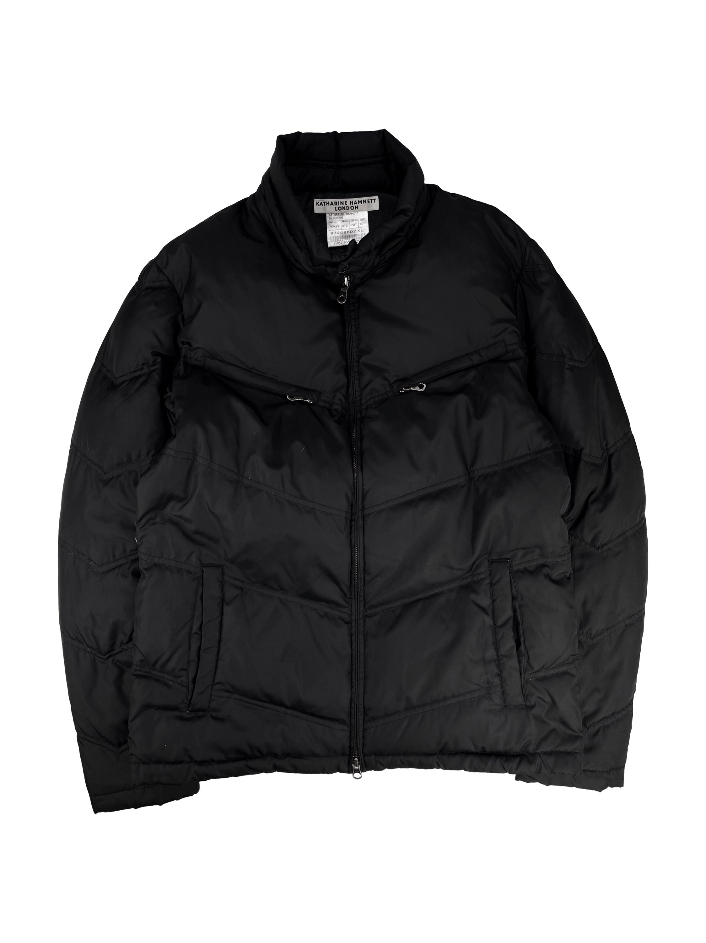 Katharine Hamnett Black Multi Zip Down Fill Puffer Jacket