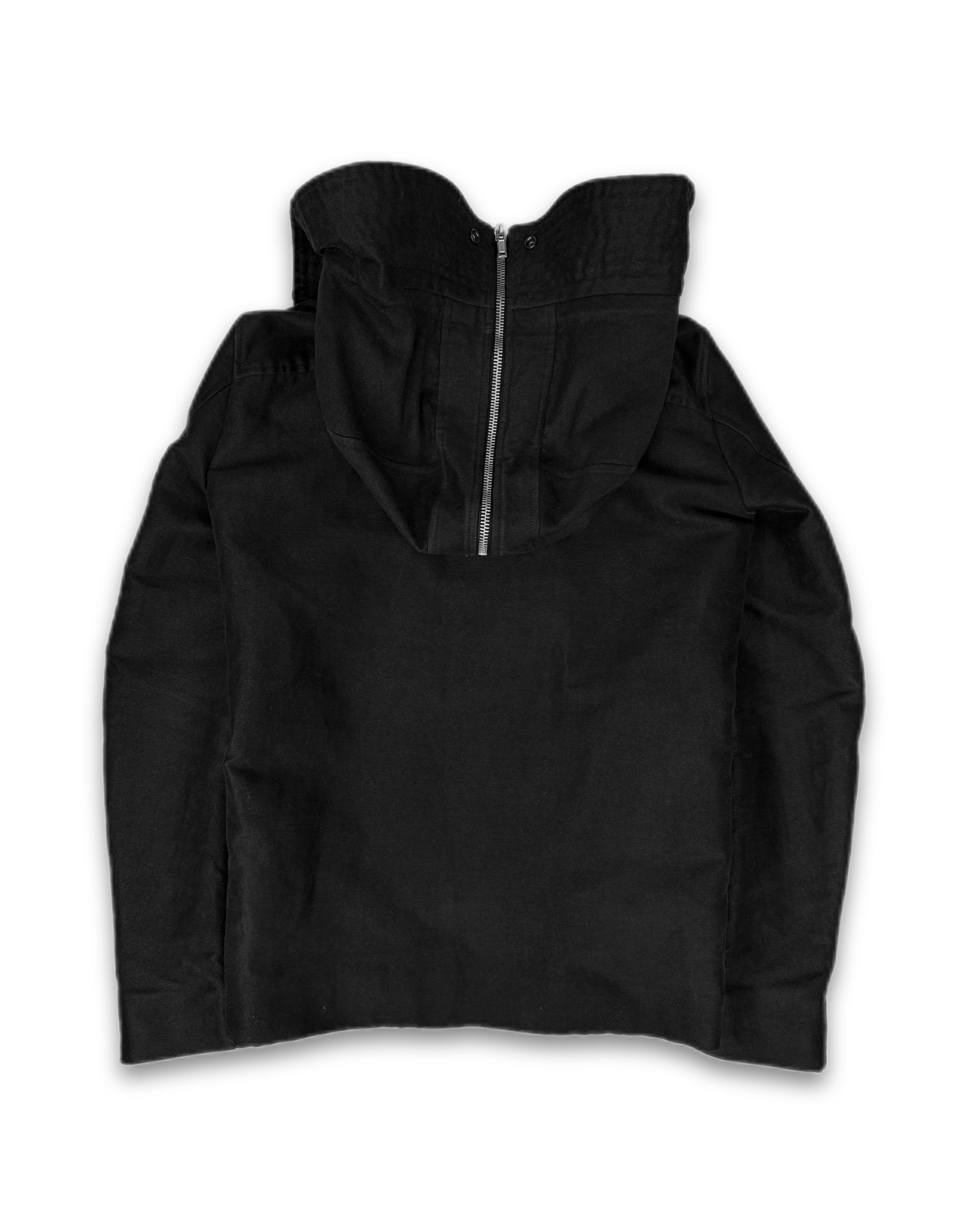 AW09 Rick Owens ‘Exploder’ Black Split Hood Parka Jacket