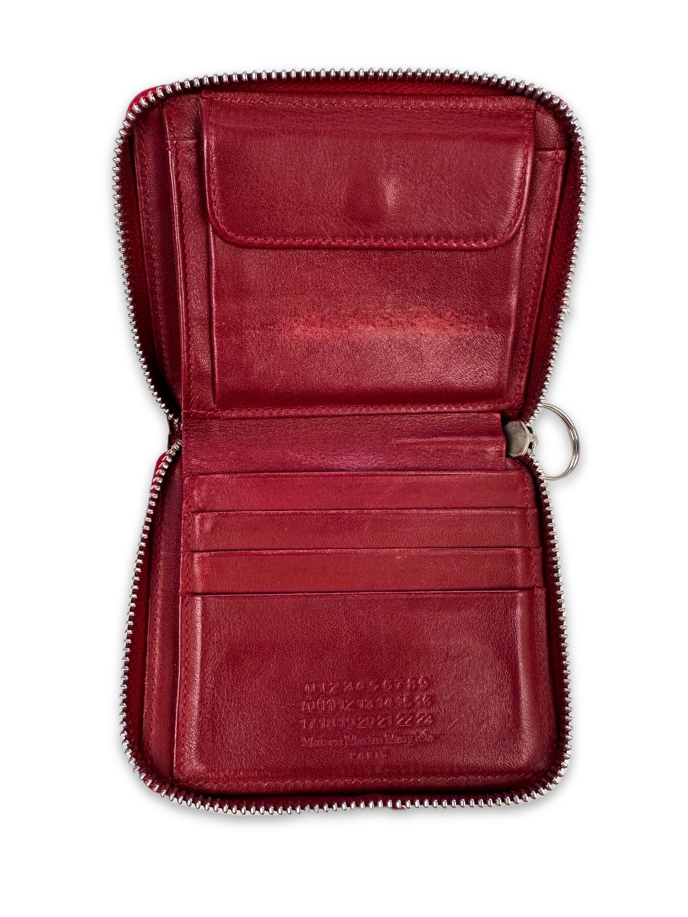 00s Maison Martin Margiela Blood Red Leather Bifold Wallet