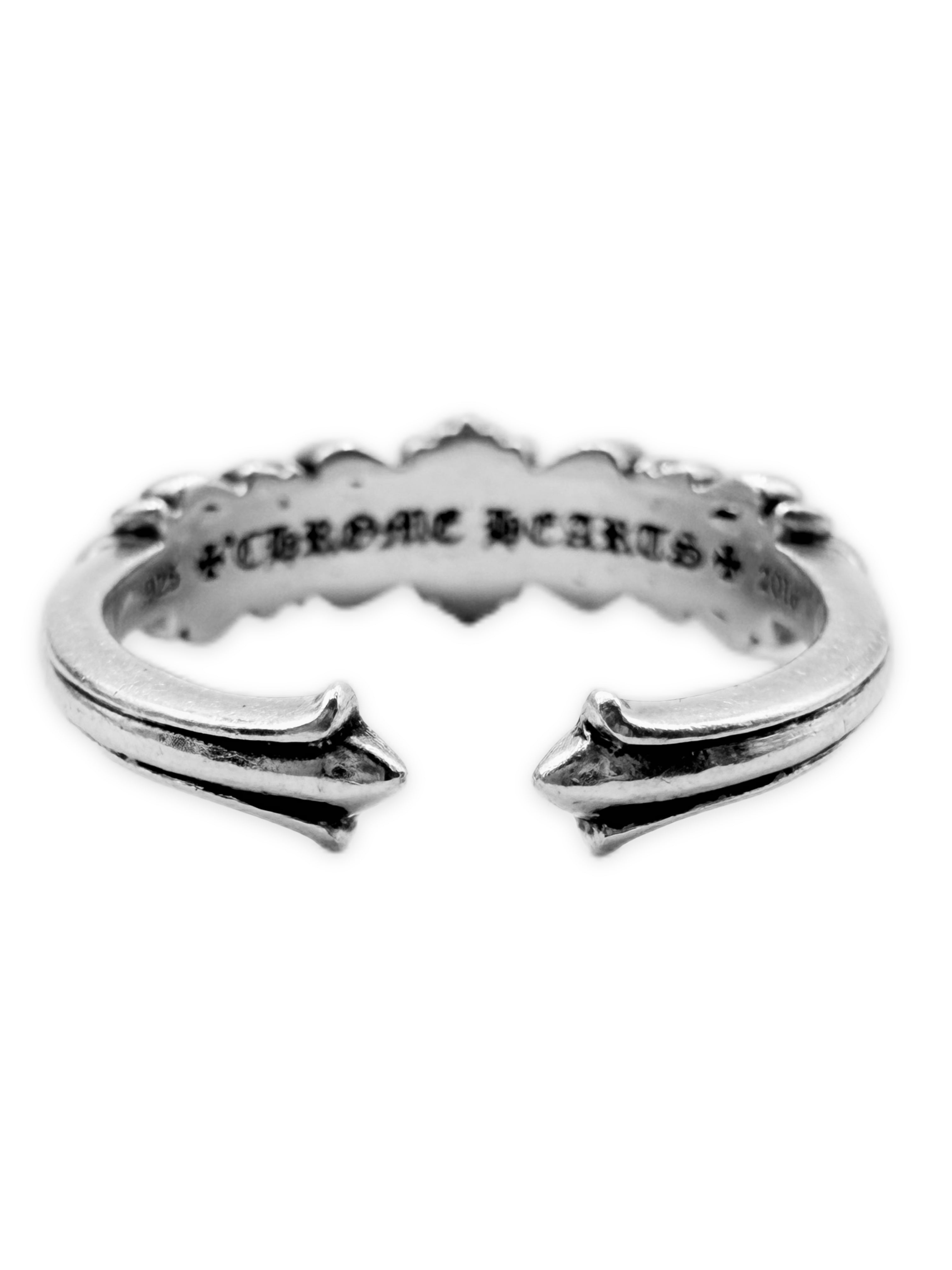 Chrome Hearts Pavé Diamond Floral .925 Silver Ring