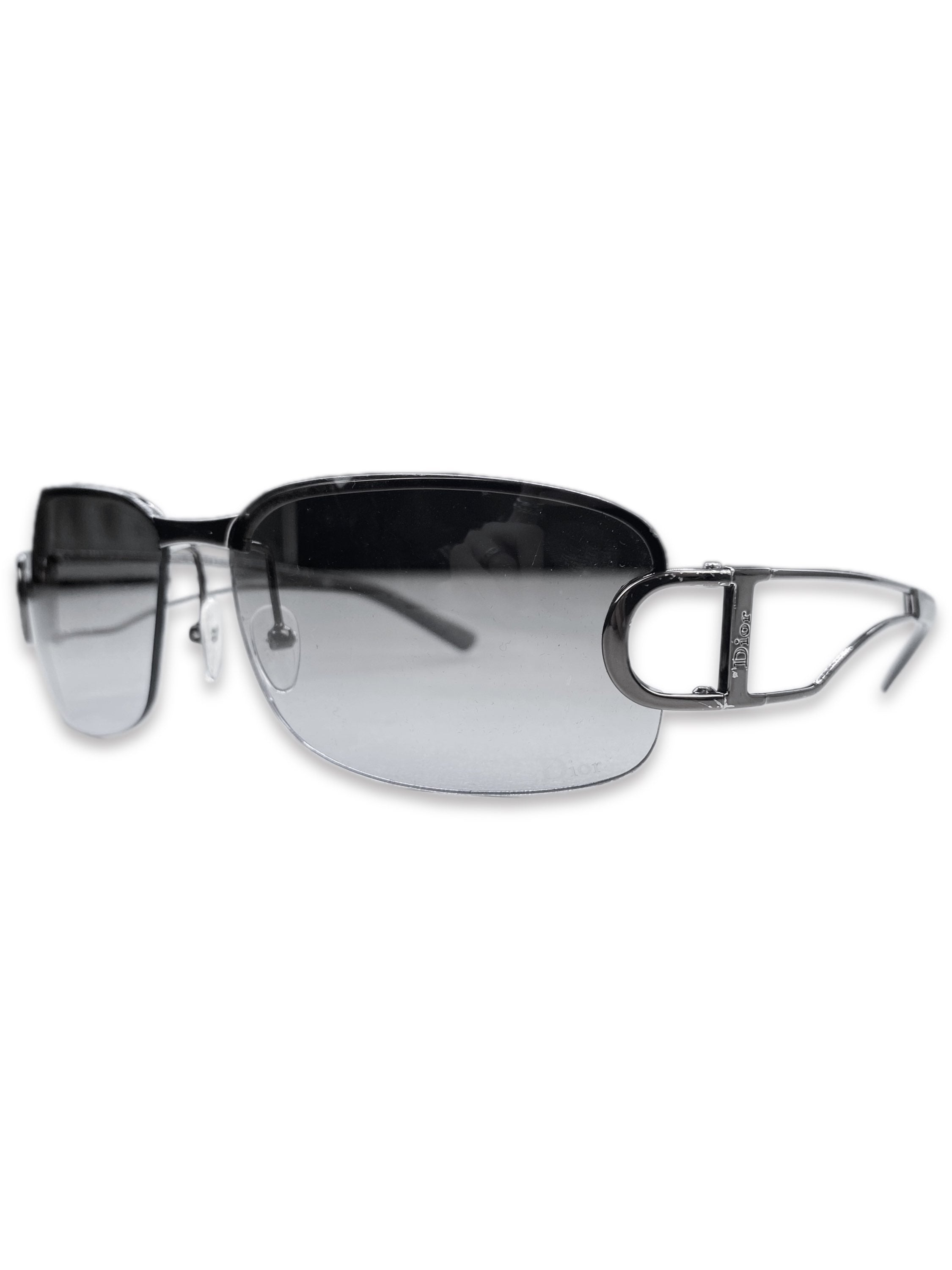 Dior Rimless Gradient Tint Metallic ‘D’ Logo Sunglasses