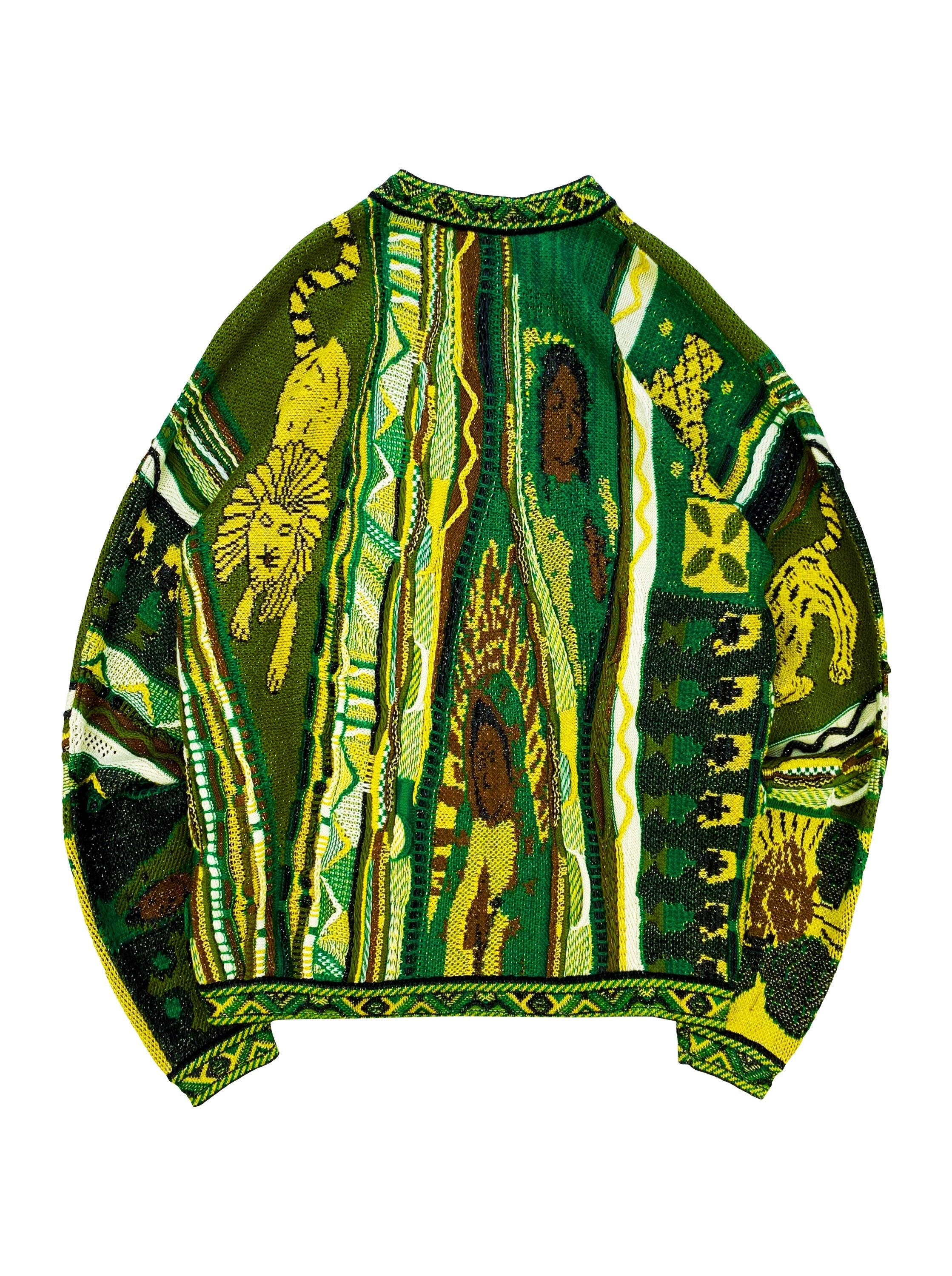 FW22 Kapital ‘Virgin Maria’ Rasta Ainu Gaudy 7G Knitted Sweater