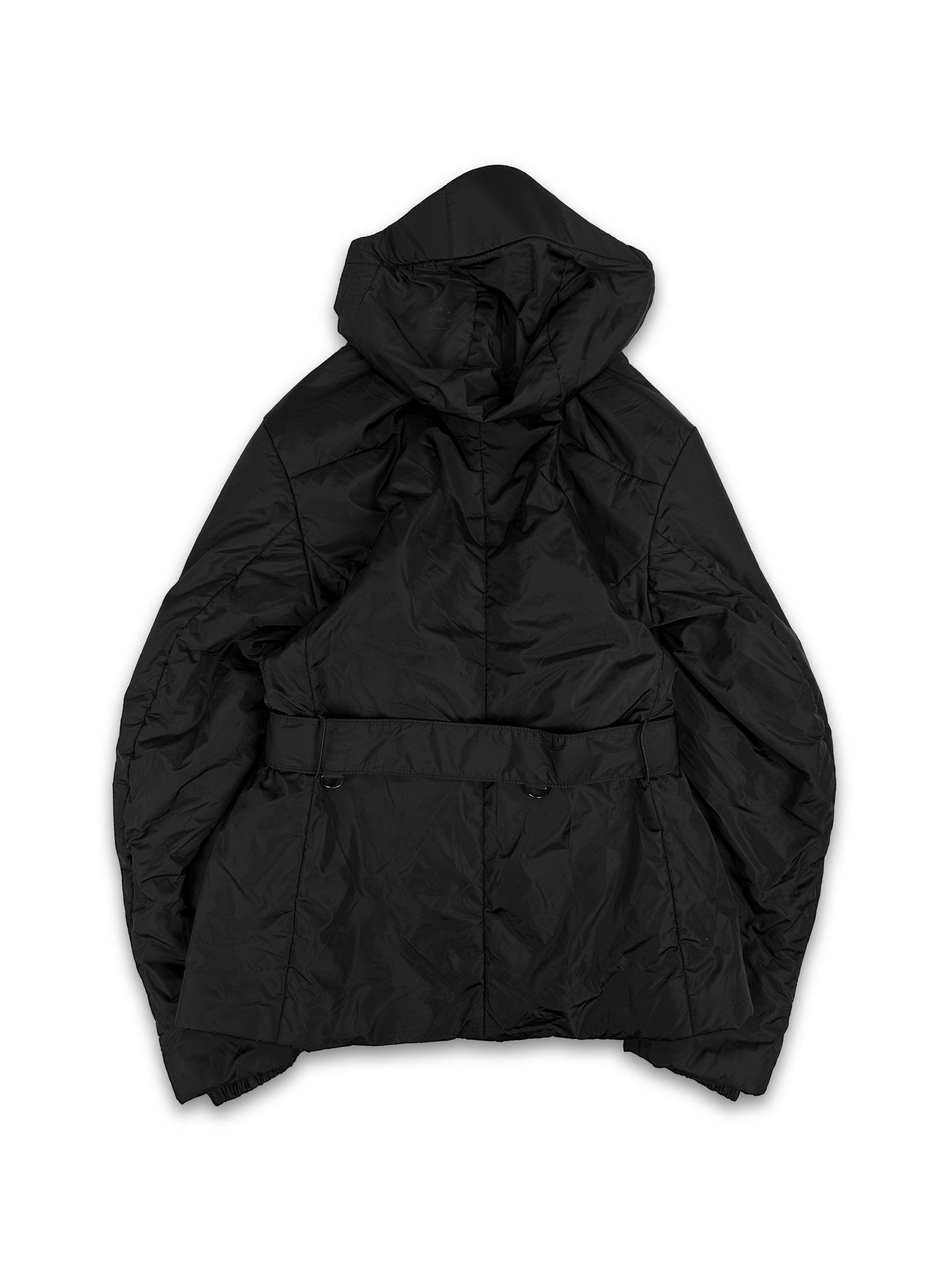 00s Prada Sport Linea Rosa Black Belted Nylon Jacket