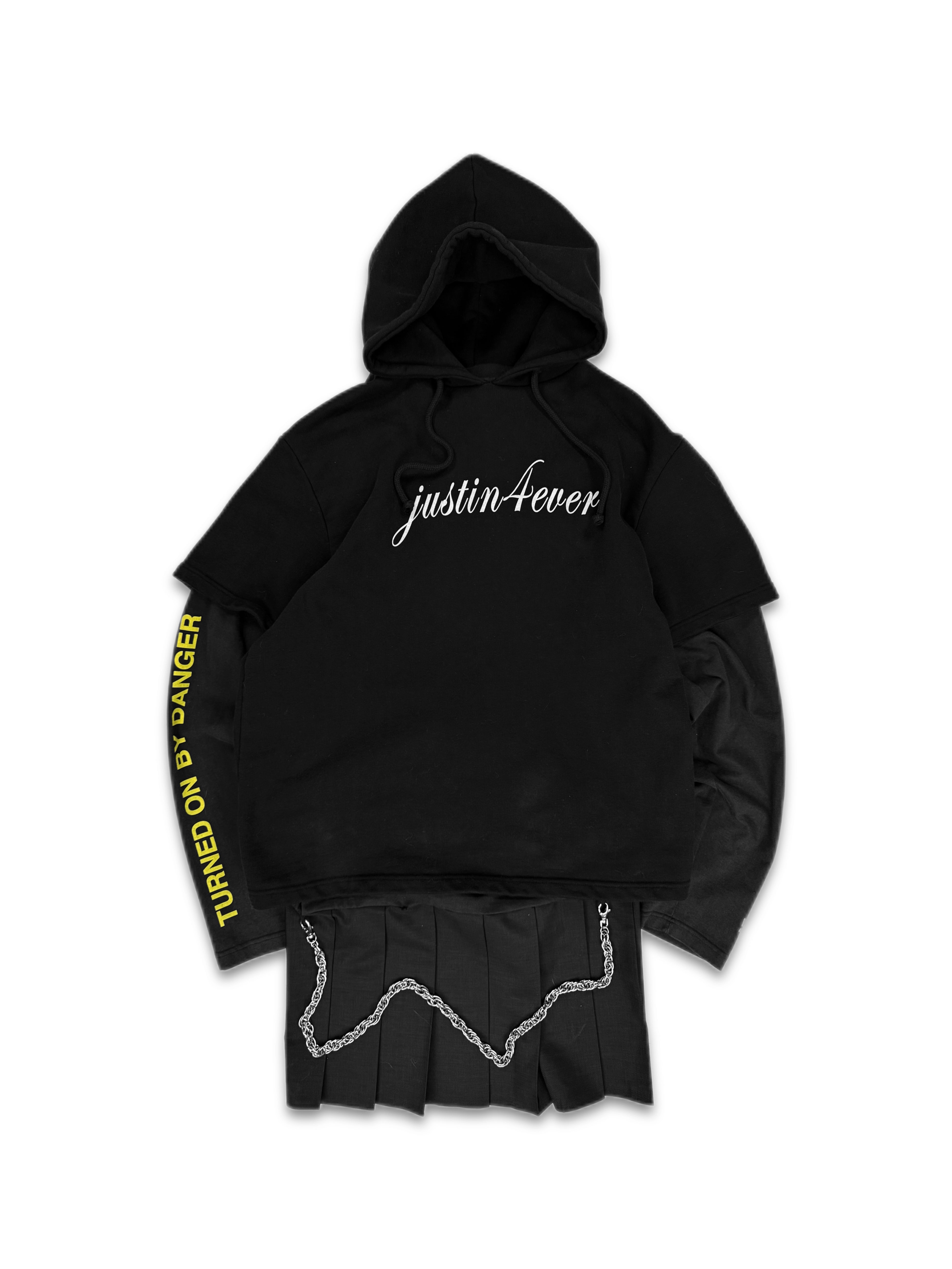 AW16 Vetements ‘11 in Gun Club’ Layered Skirt Chain Hoodie