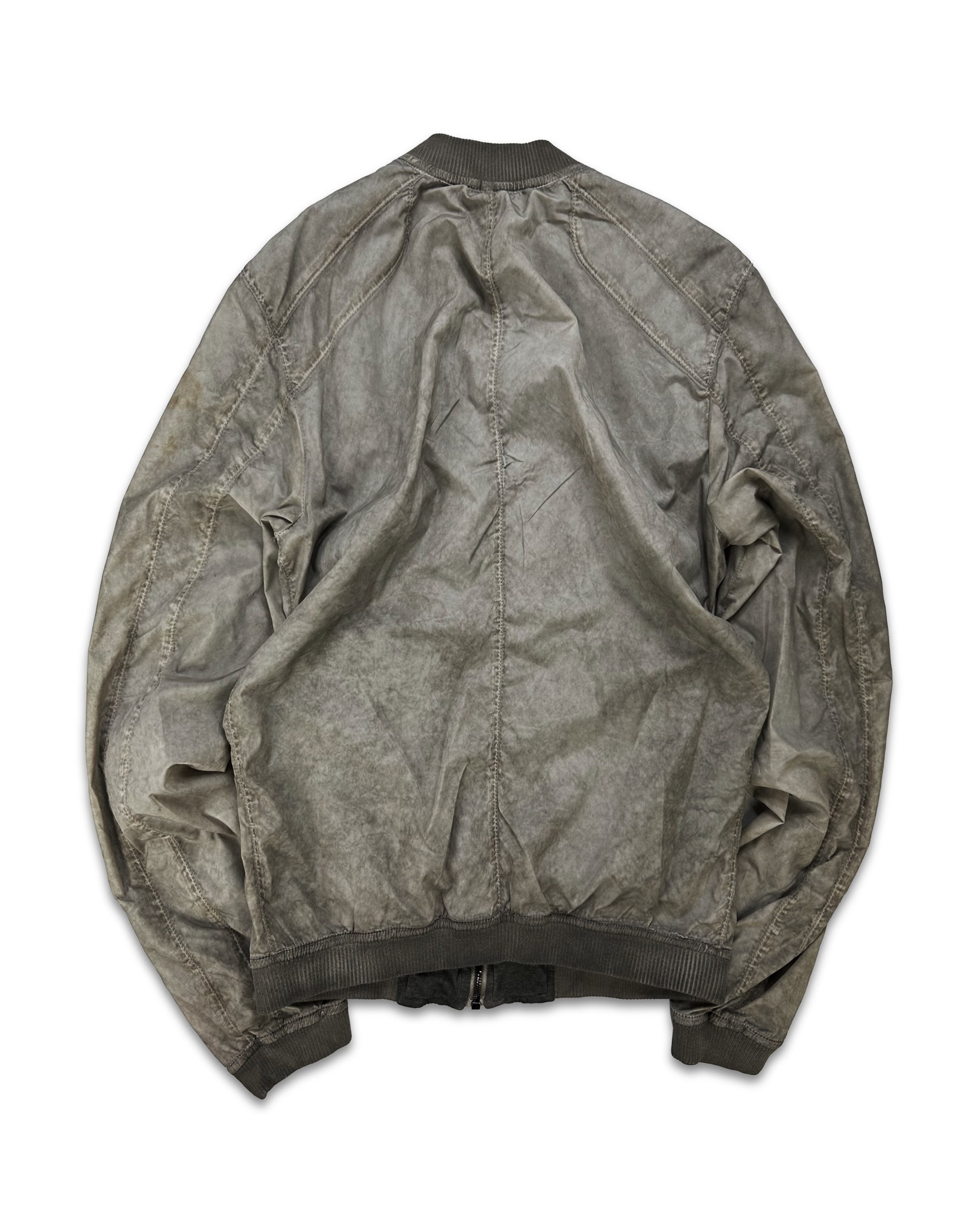 00s Dolce &amp; Gabbana Washed Patch Emblem Nylon Bomber Jacket
