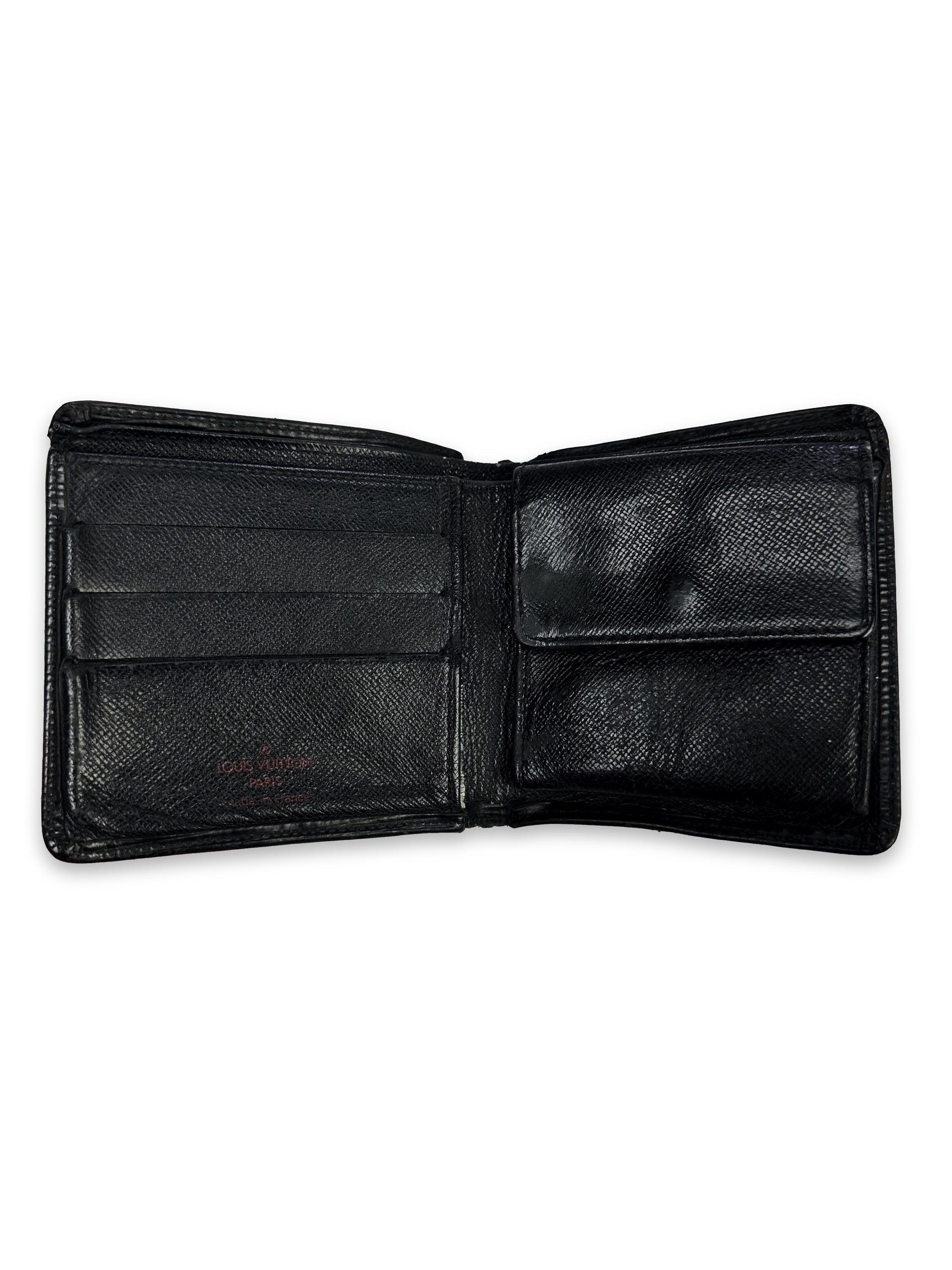Louis Vuitton Black Epi LV Logo Bifold Wallet