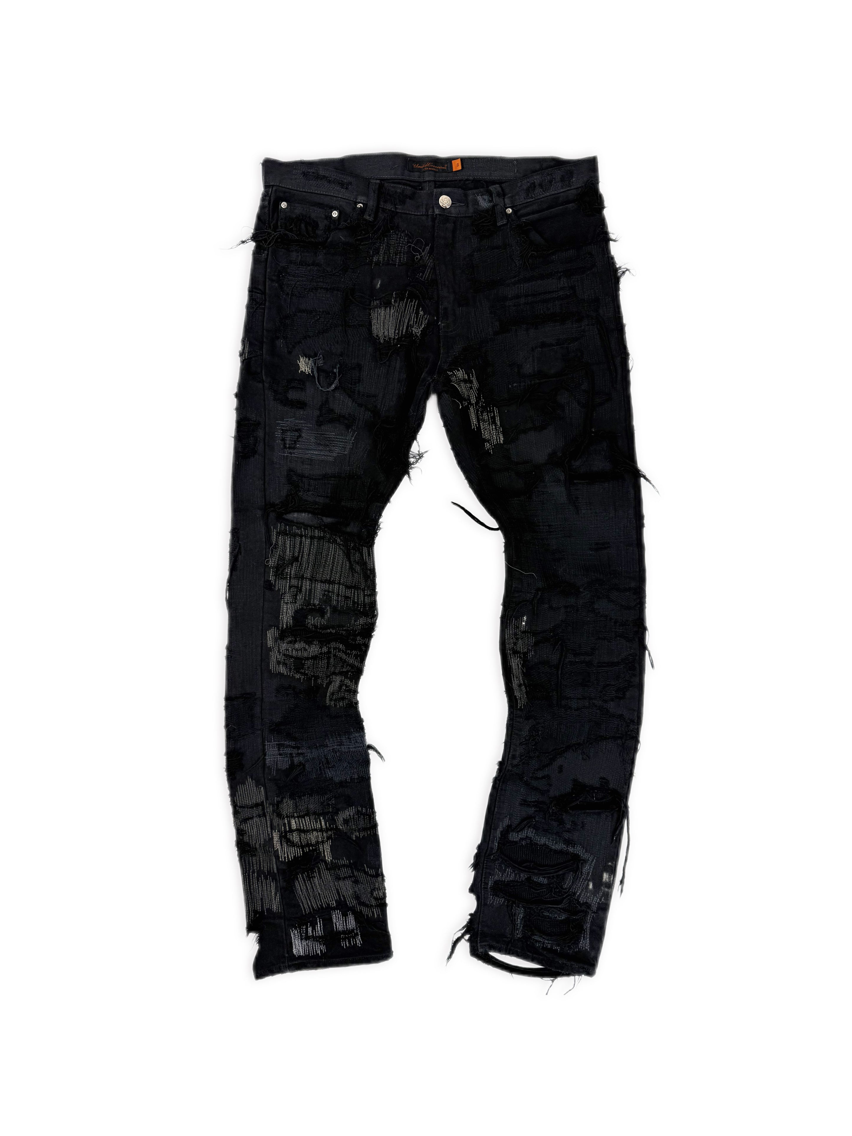 AW05 Undercover 85 ‘Arts & Crafts’ Men’s Black Unaltered Black Denim Jeans