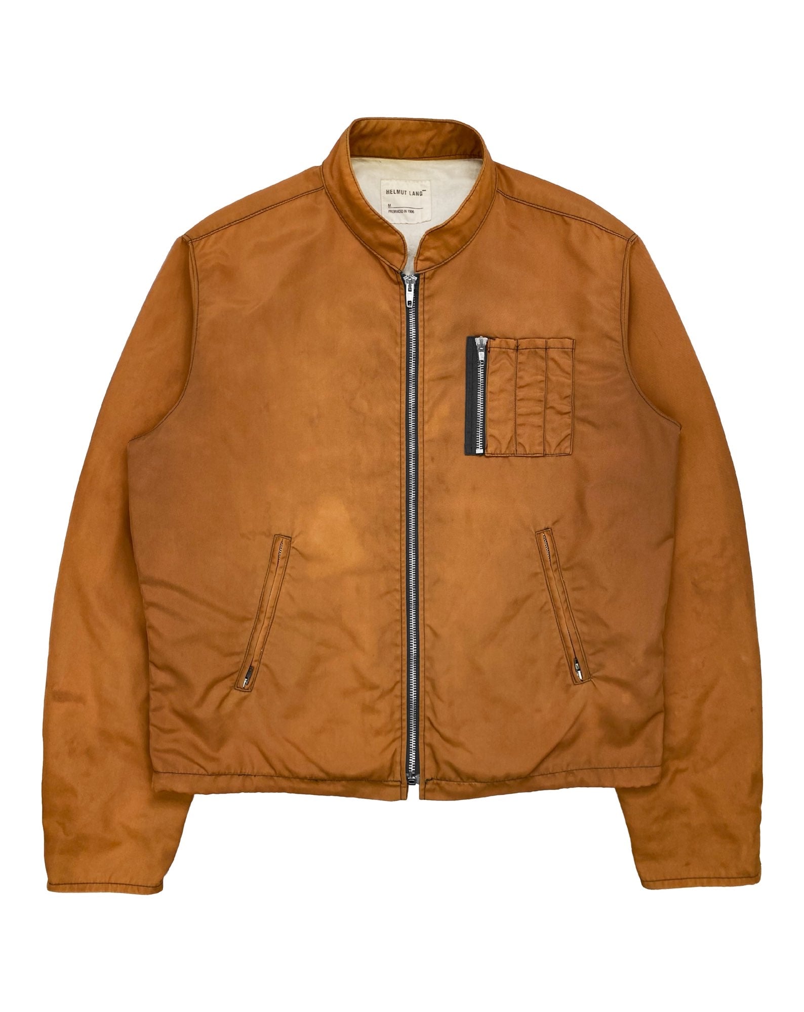 SS96 Helmut Lang MA-1 Burnt Nylon Moto Jacket