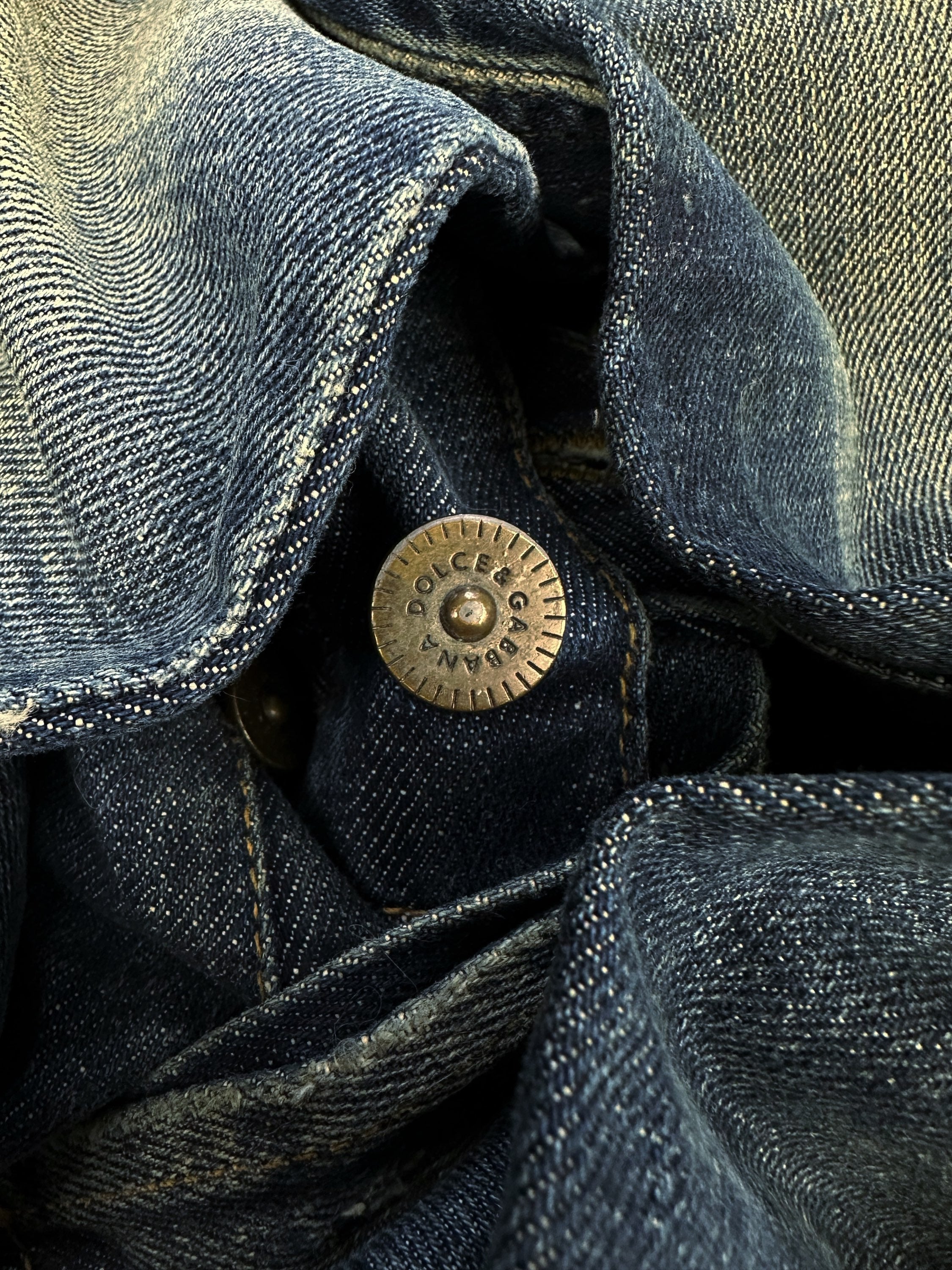 Dolce & Gabbana Distressed Blue Wash Monogram Denim