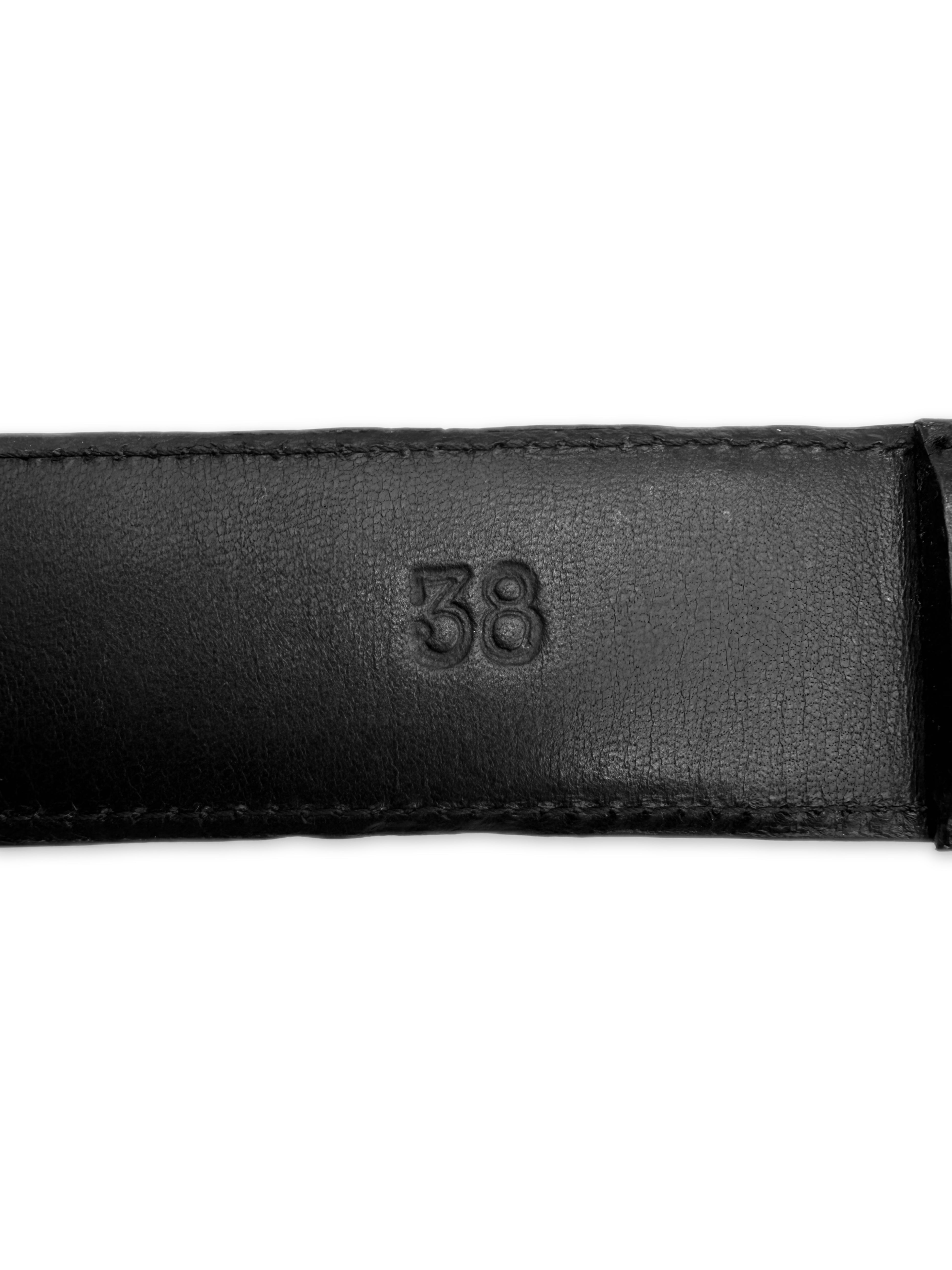 Chrome Hearts Double Roller .925 Silver Black Leather Belt