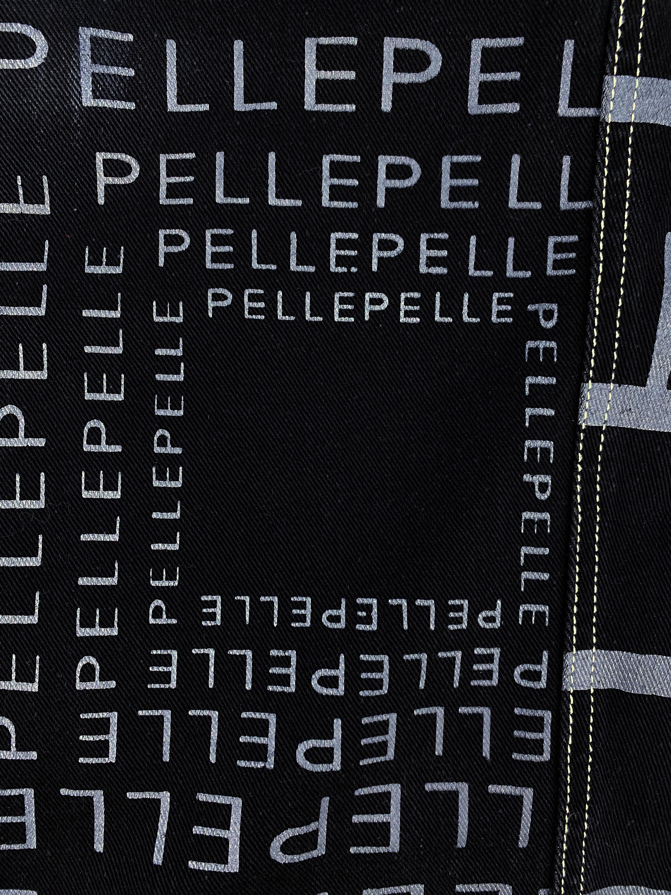 90s Pelle Pelle Heavyweight Monogram Black Denim Jeans
