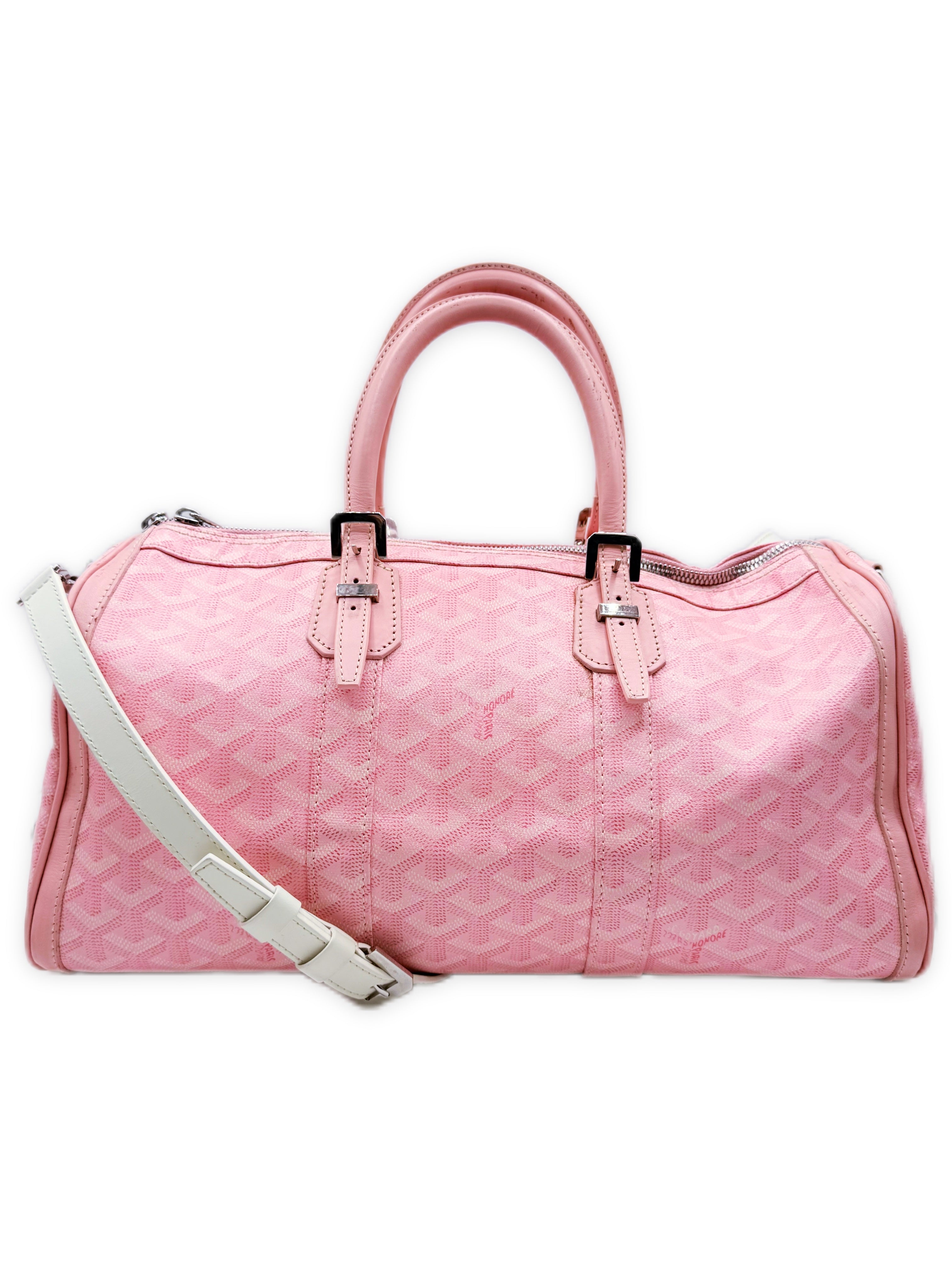 2008 Goyard 35 Sakura Baby Pink Japan Exclusive Croisière Leather Duffle Bag