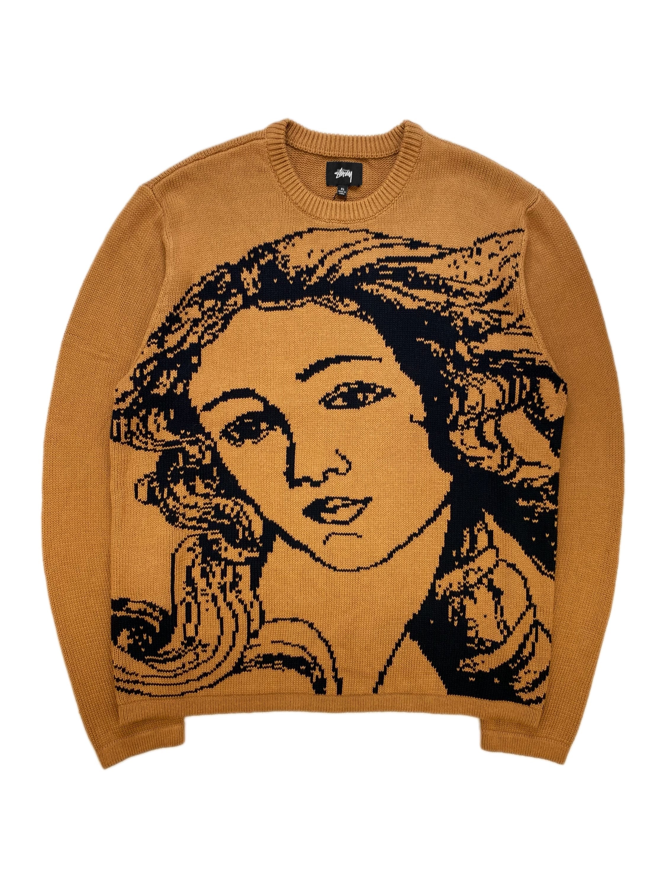 SS22 Stüssy ‘Venus’ Face Negative Graphic Knitted Sweater