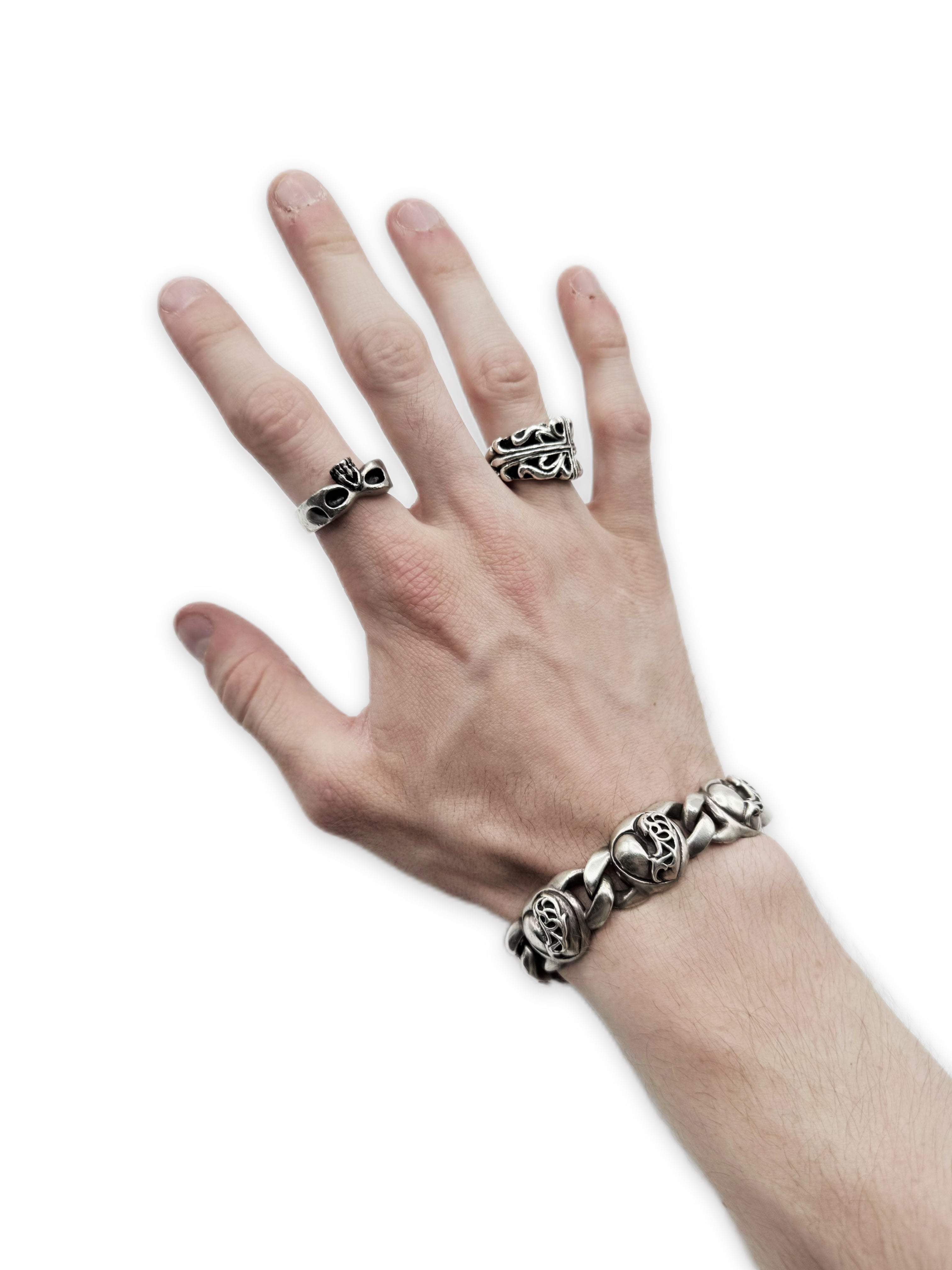 Chrome Hearts ‘Crying Heart’ Cuban Link .925 Silver Braceleto