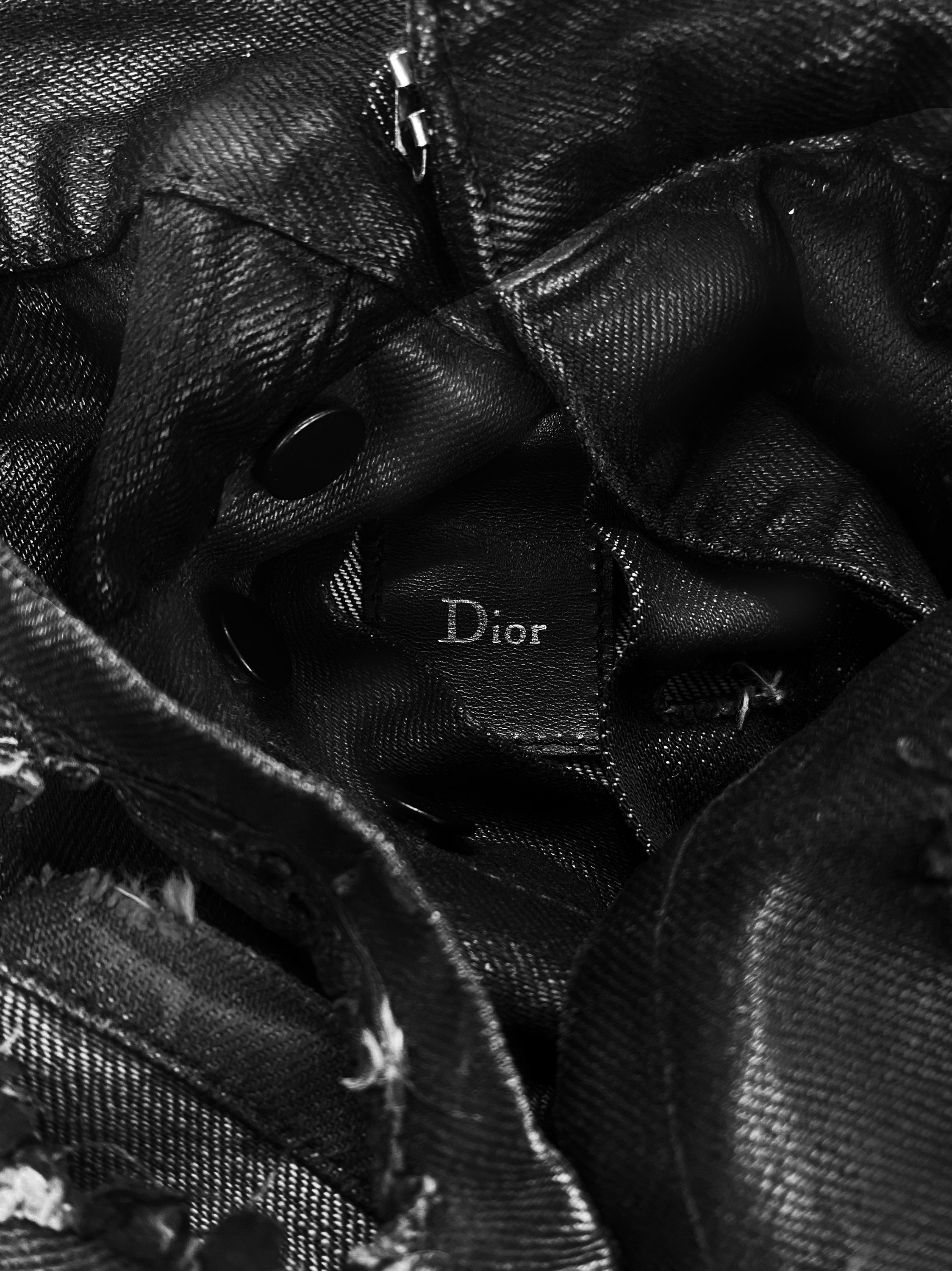 SS04 Dior by Hedi Slimane ‘Strip’ Distressed Waxed Skinny Denim